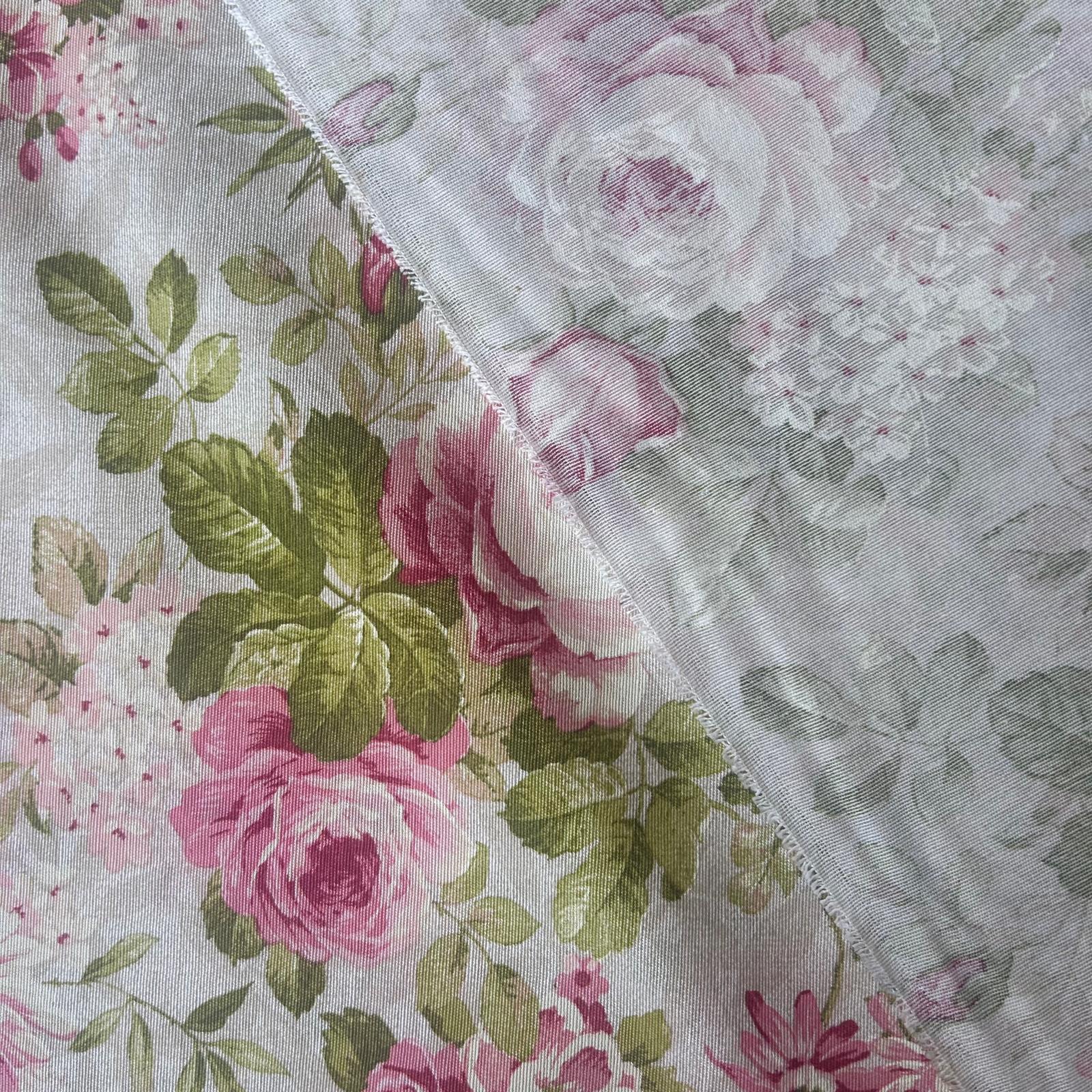 Loneta de decoração-Floral-Rosa