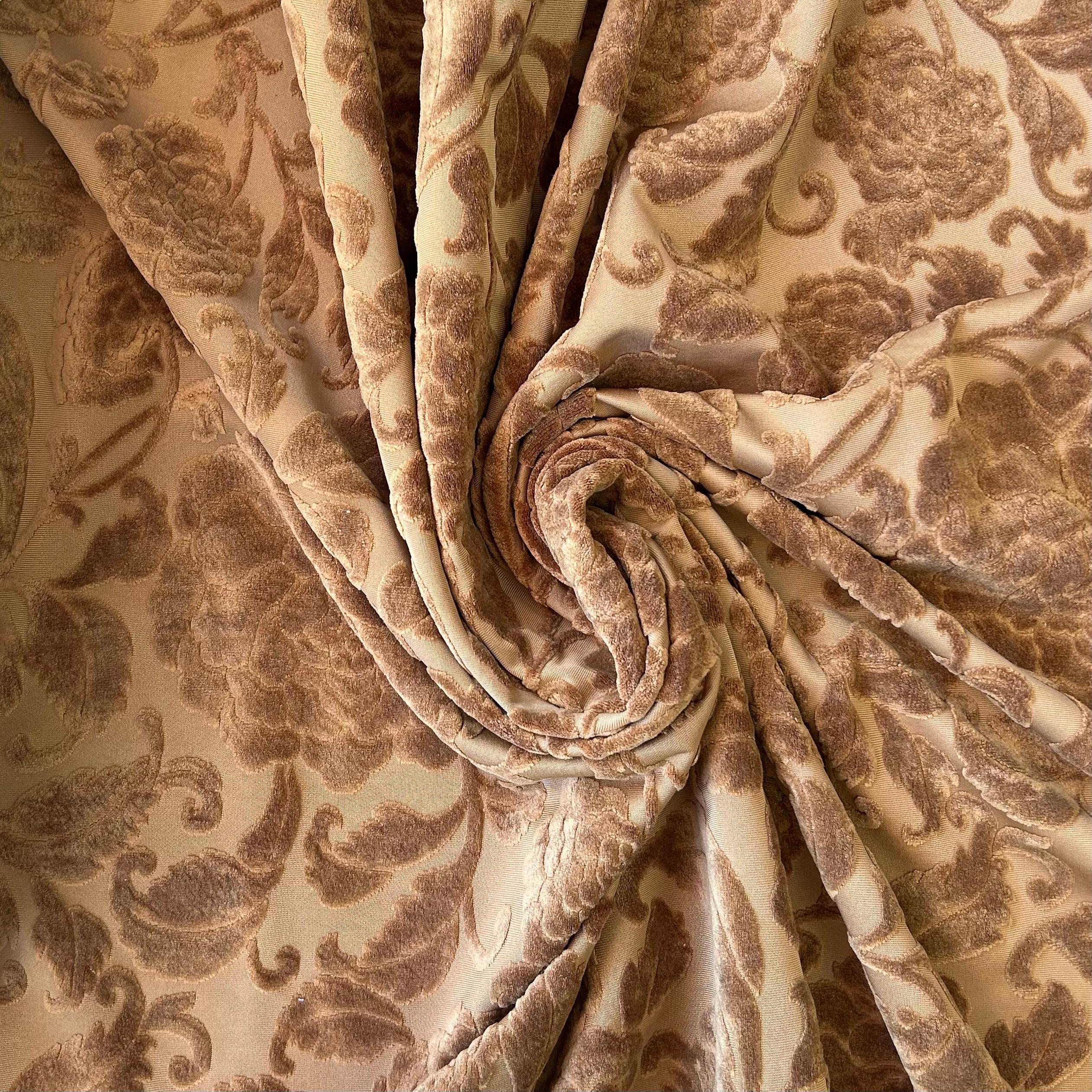 Veludo damasco para decoração Dourado