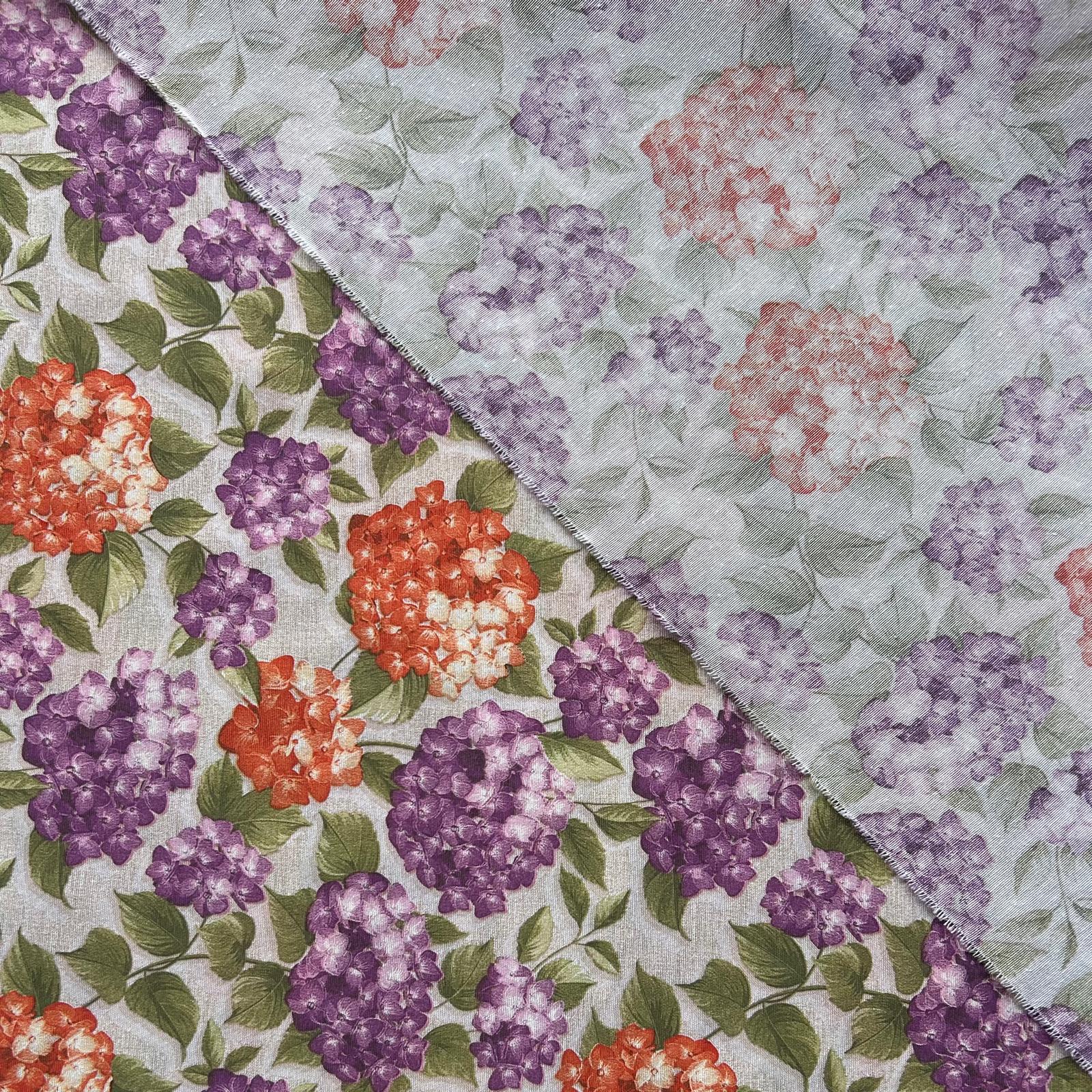 Loneta de decoração - Floral - Lilás