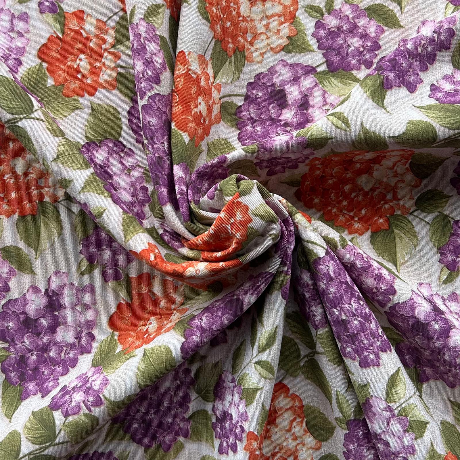 Loneta de decoração - Floral - Lilás