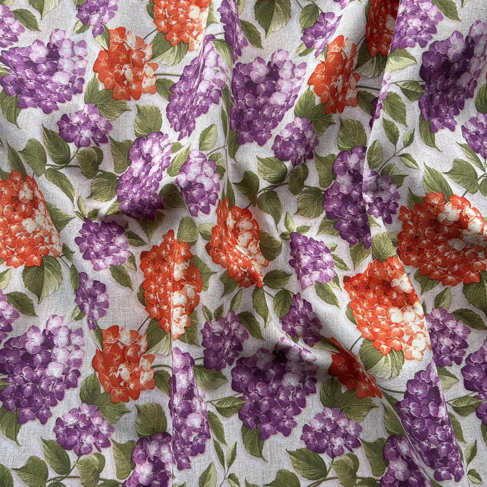 Loneta de decoração - Floral - Lilás