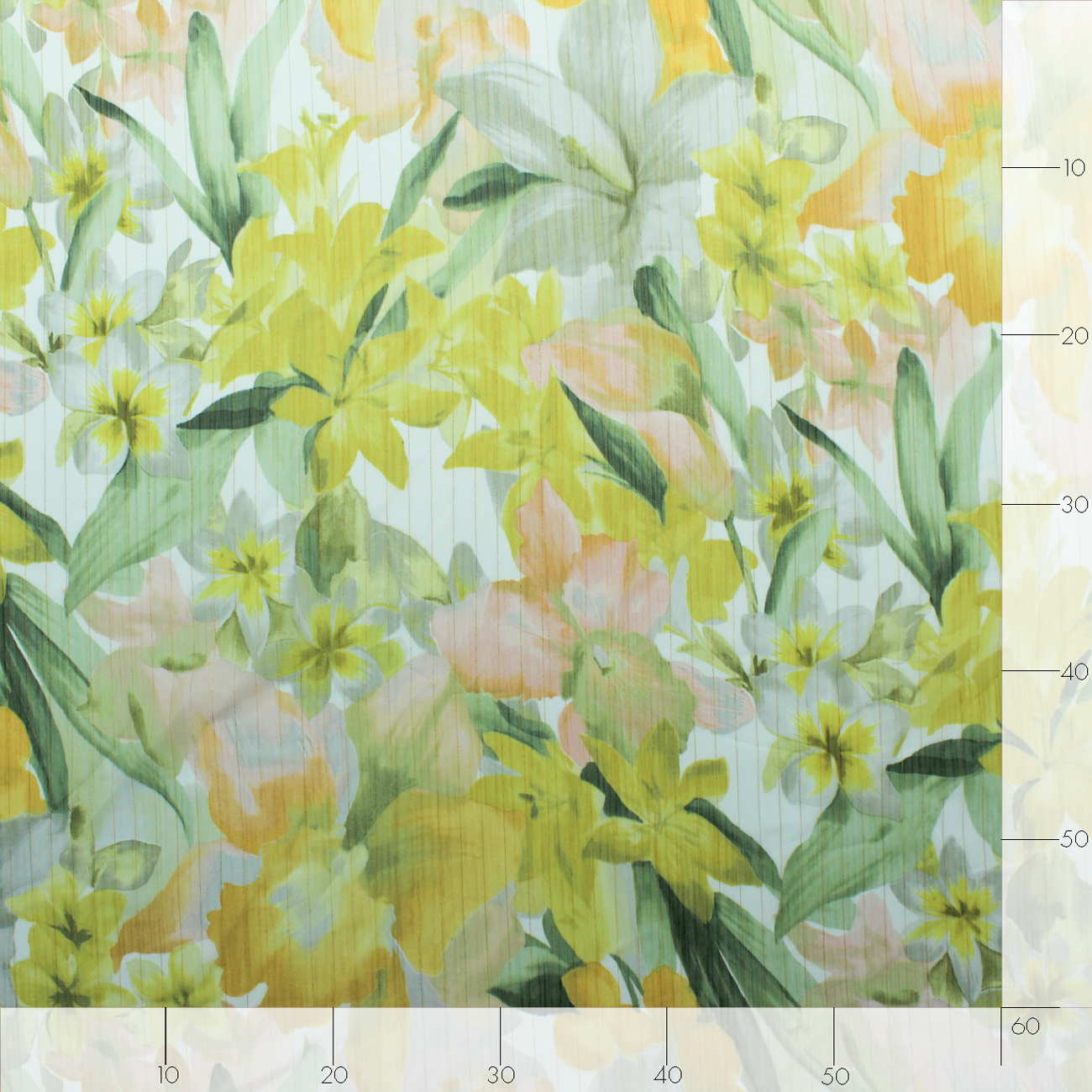 Camisa con estampado floral translúcido brillante - amarillo