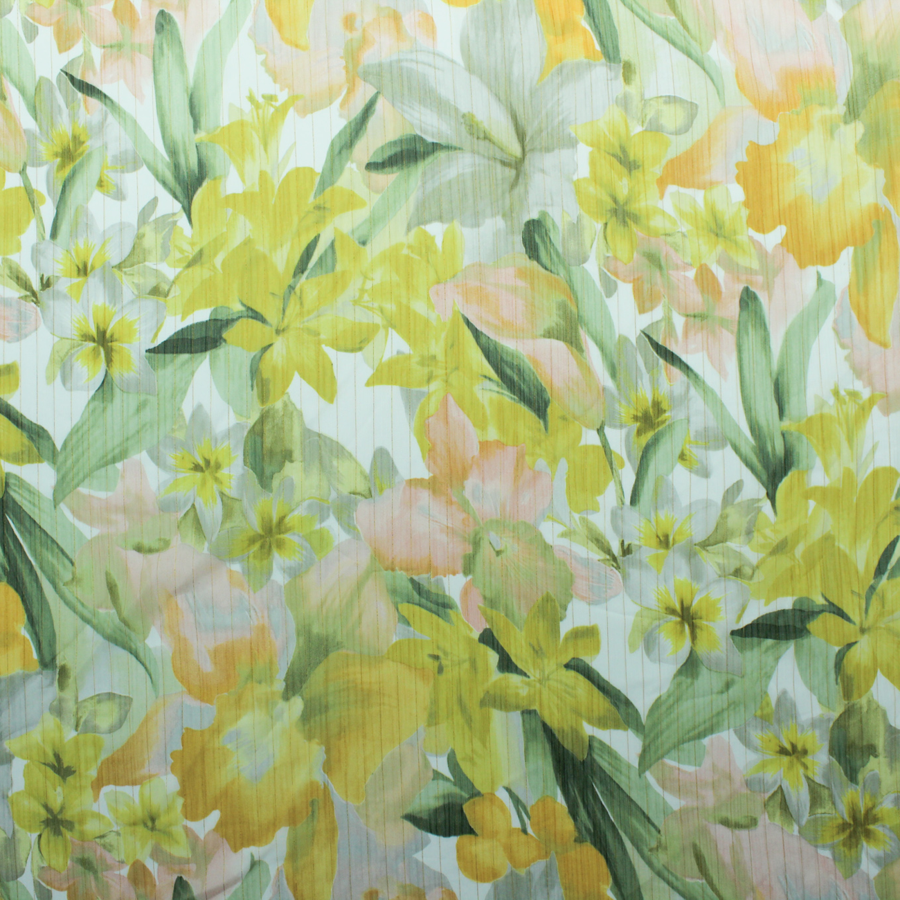 Camisa con estampado floral translúcido brillante - amarillo