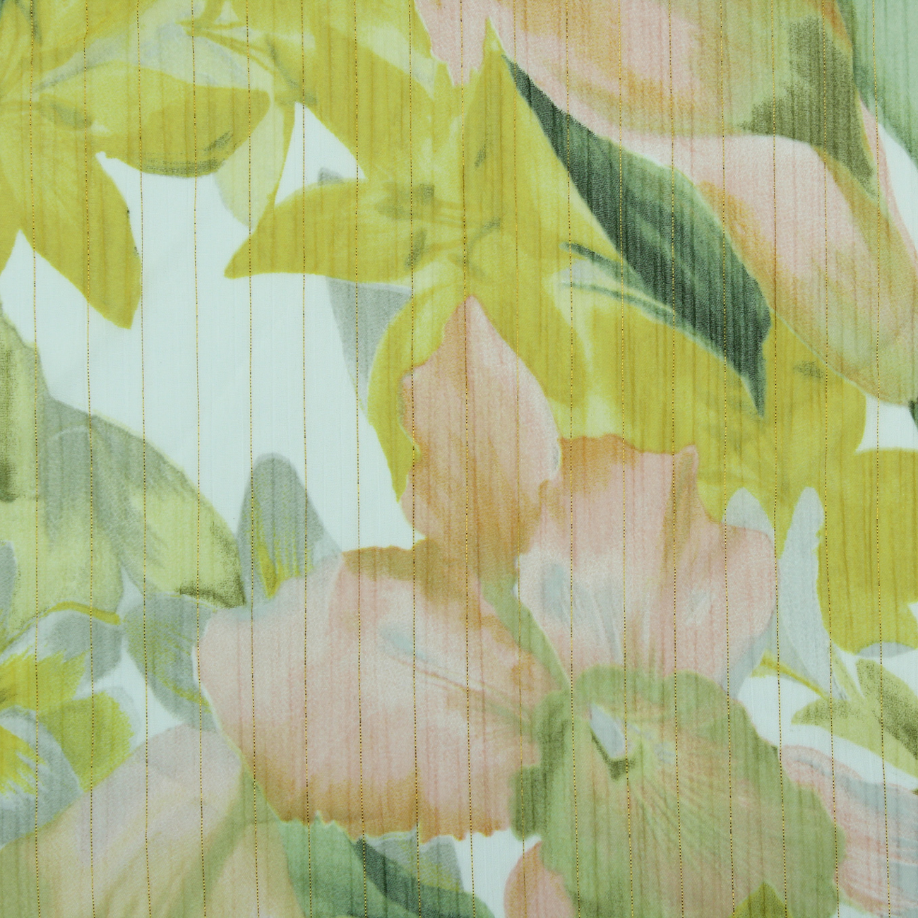 Camisa con estampado floral translúcido brillante - amarillo