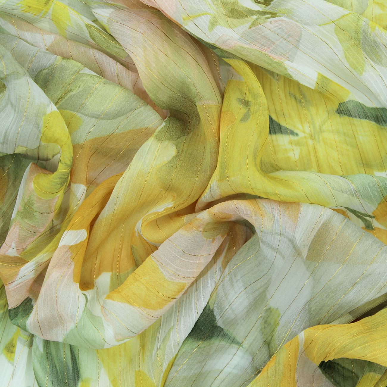 Camisa con estampado floral translúcido brillante - amarillo