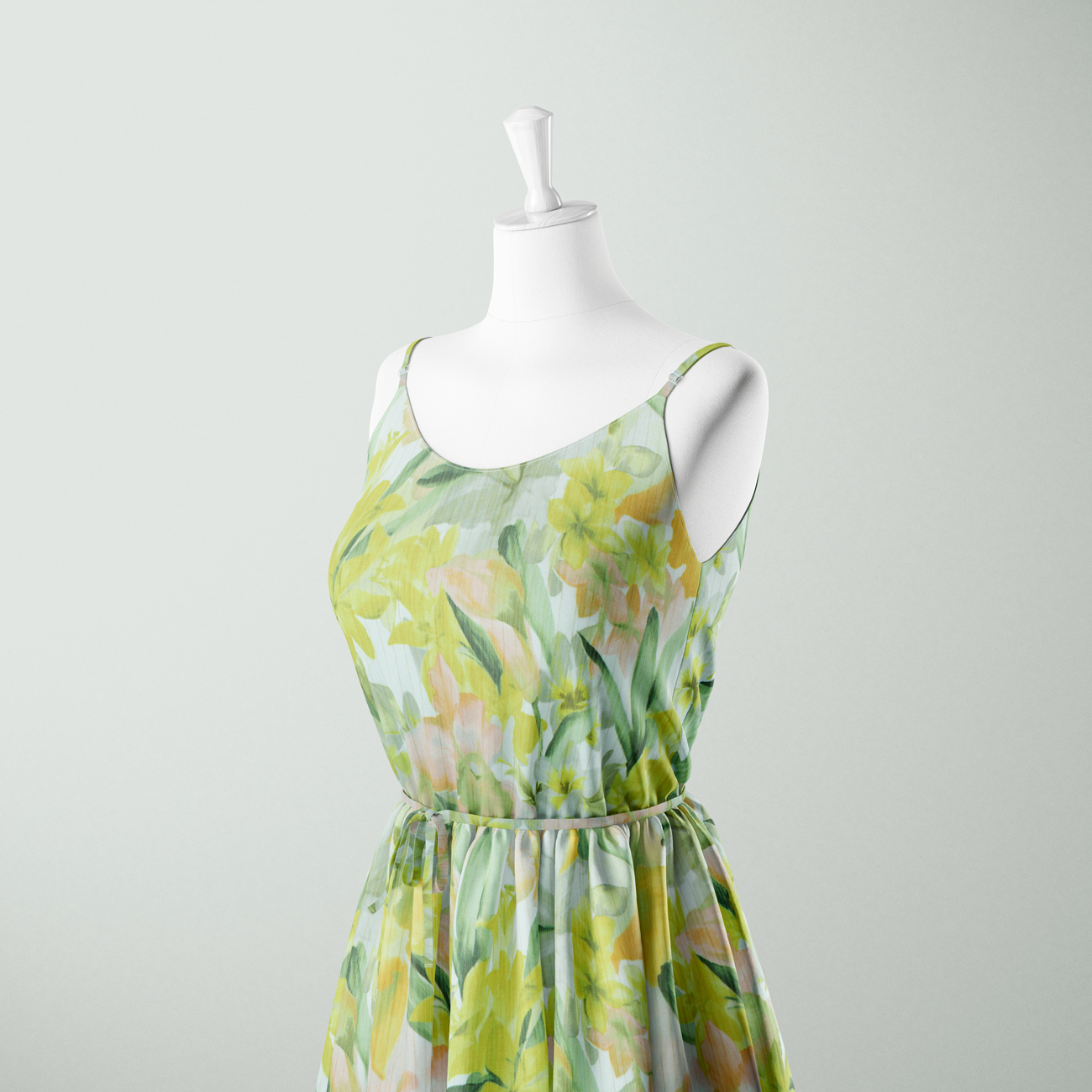 Camisa con estampado floral translúcido brillante - amarillo