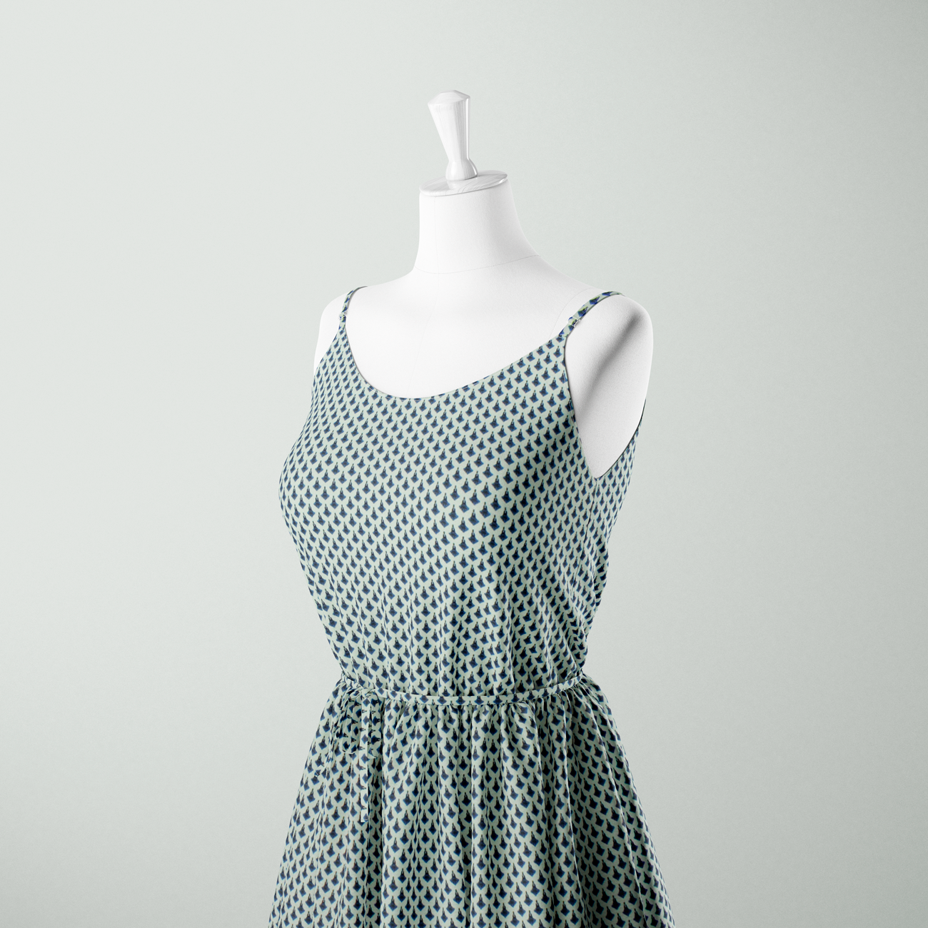 Camiseiro Estampado Geométrico - azul