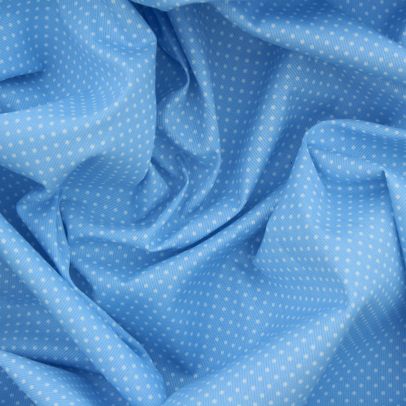 Fustão Estampado Pintas - Fundo Azul