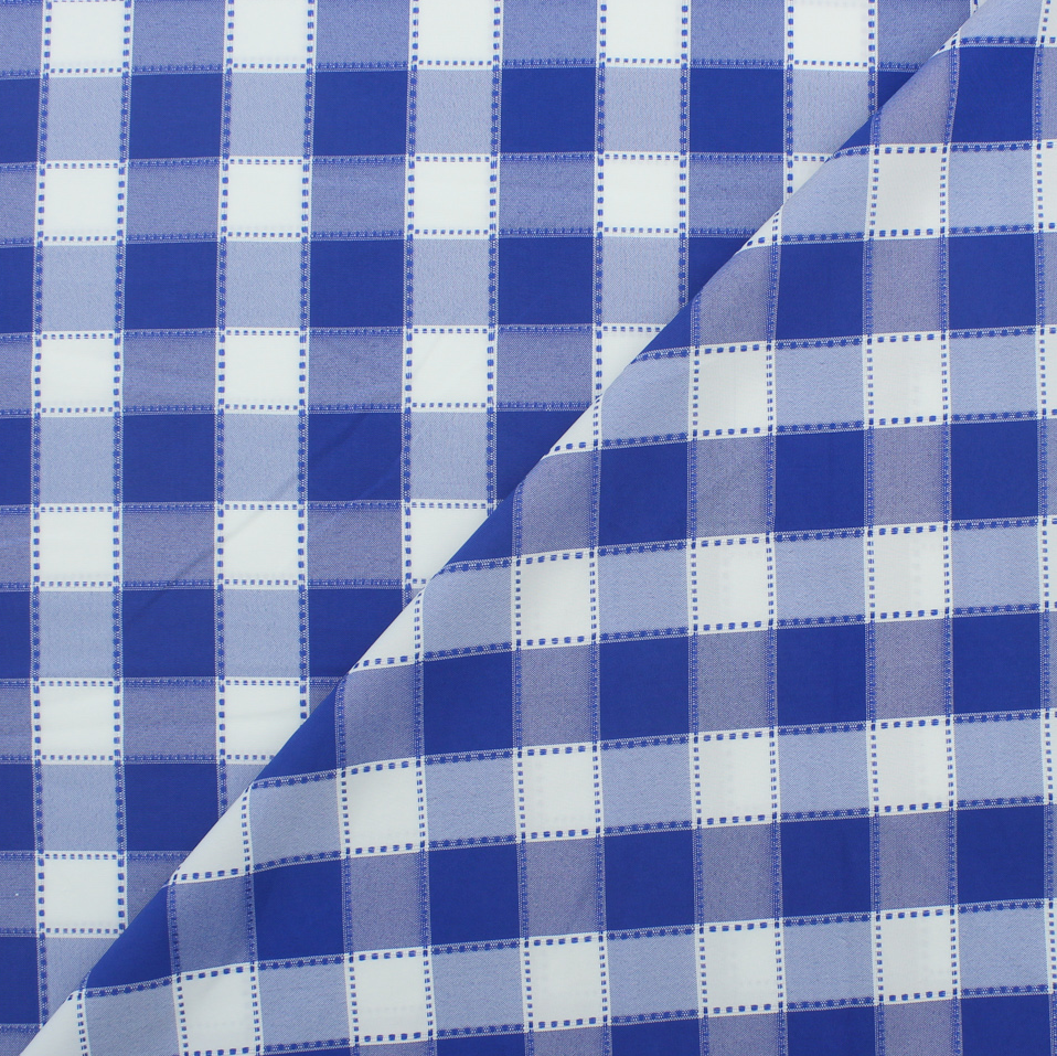 Tecido Xadrez Tracejado - Azul