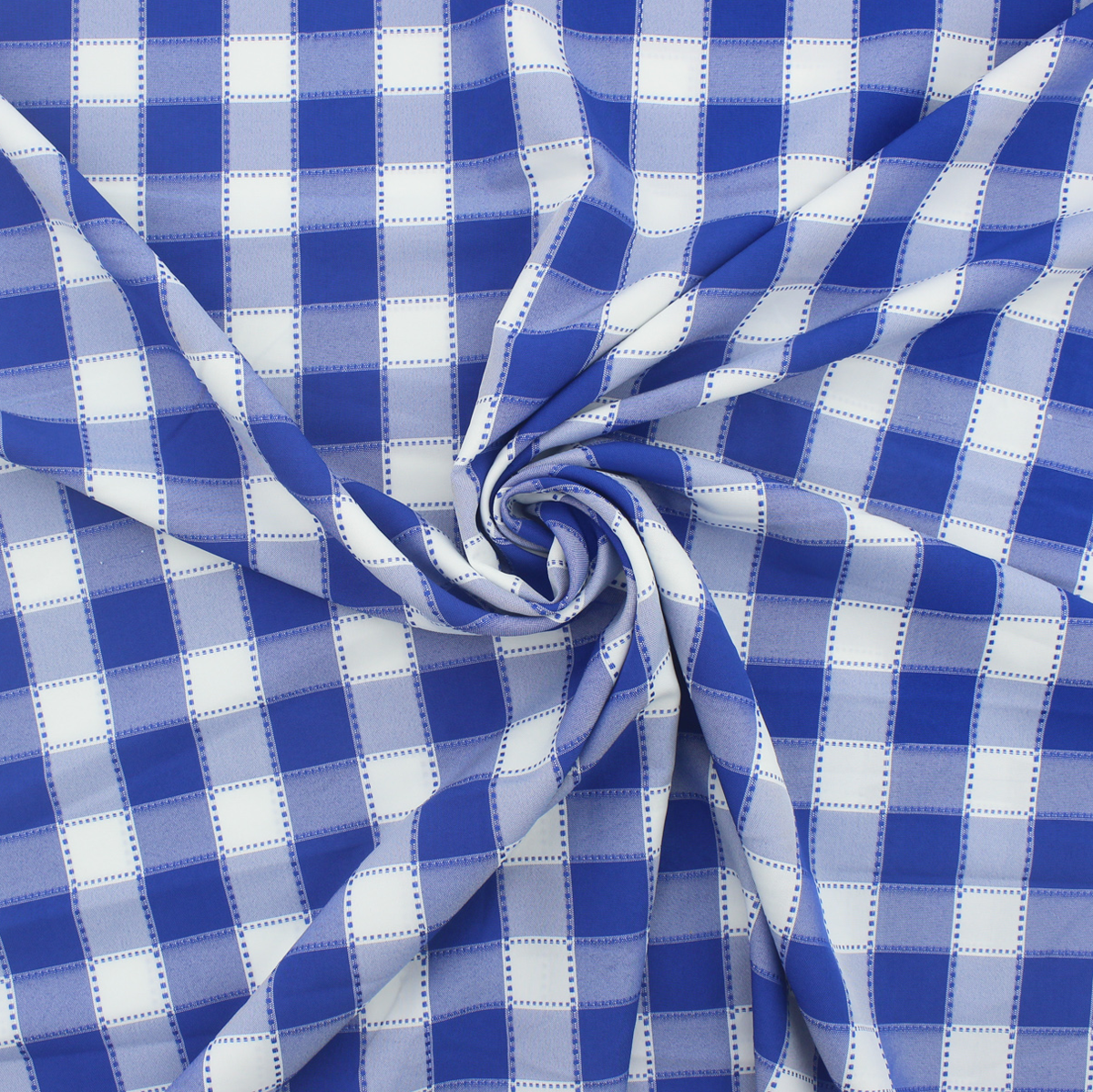 Tecido Xadrez Tracejado - Azul