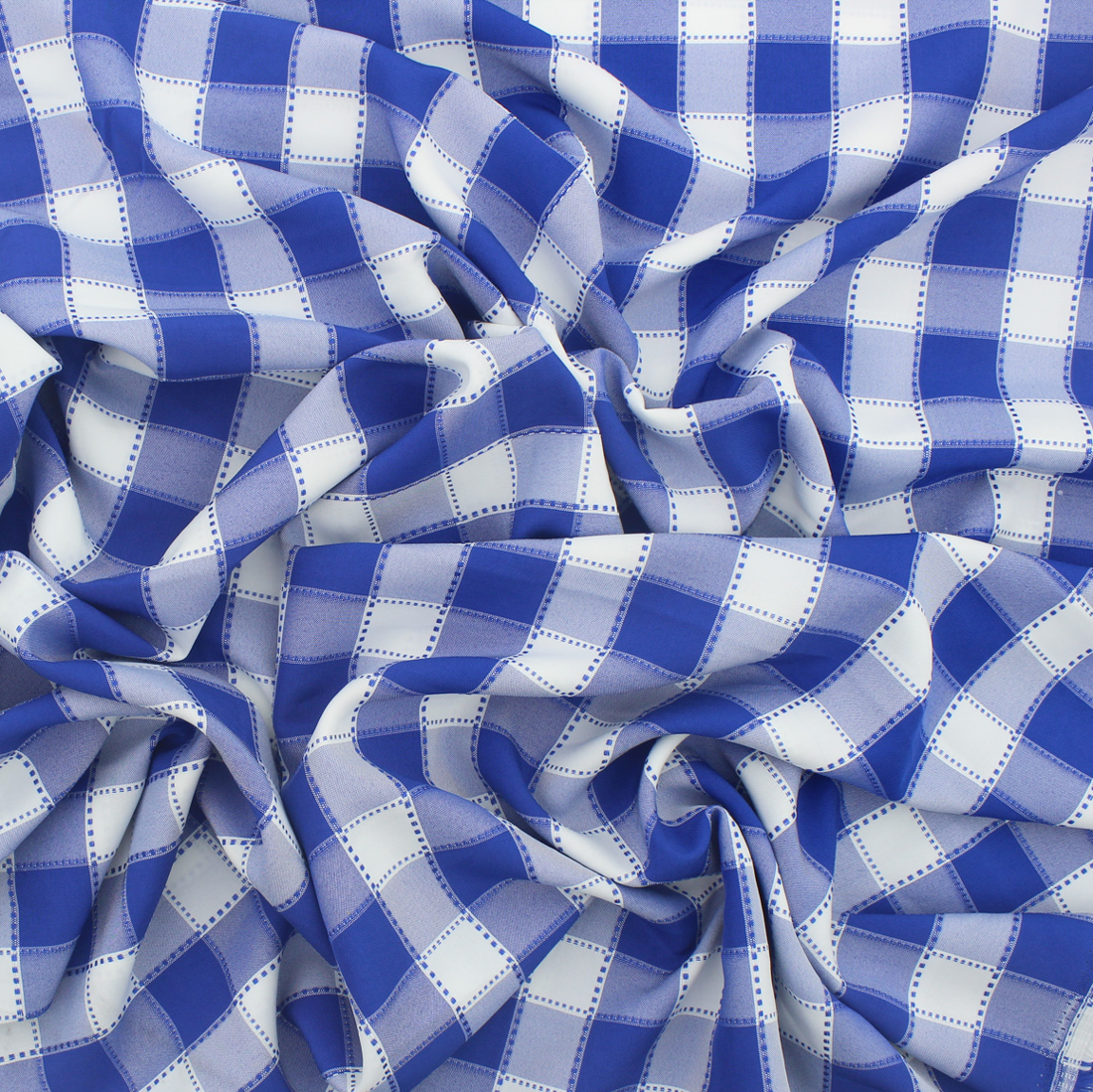 Tecido Xadrez Tracejado - Azul