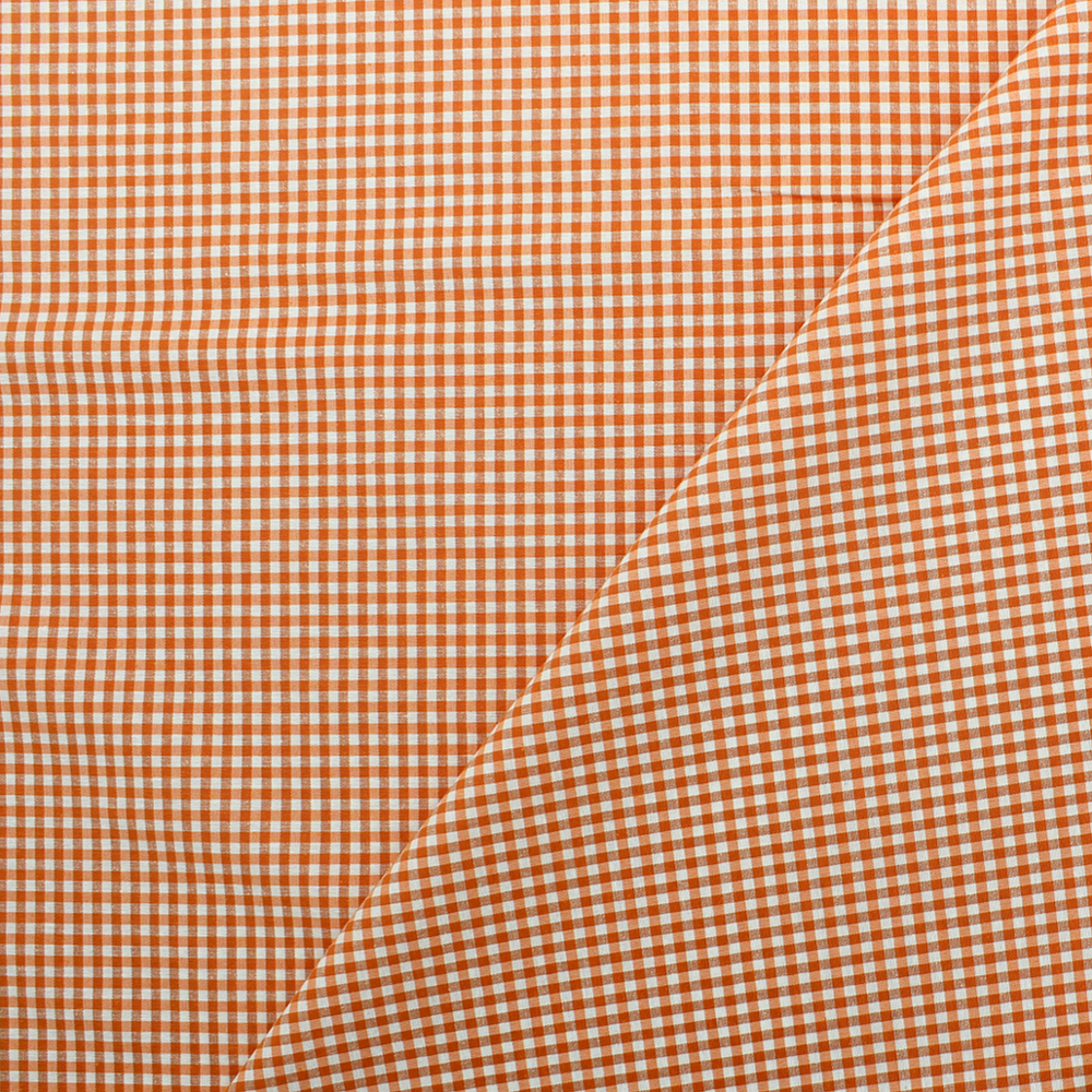 Tela Cuadros Vichy Pequeños - Naranja
