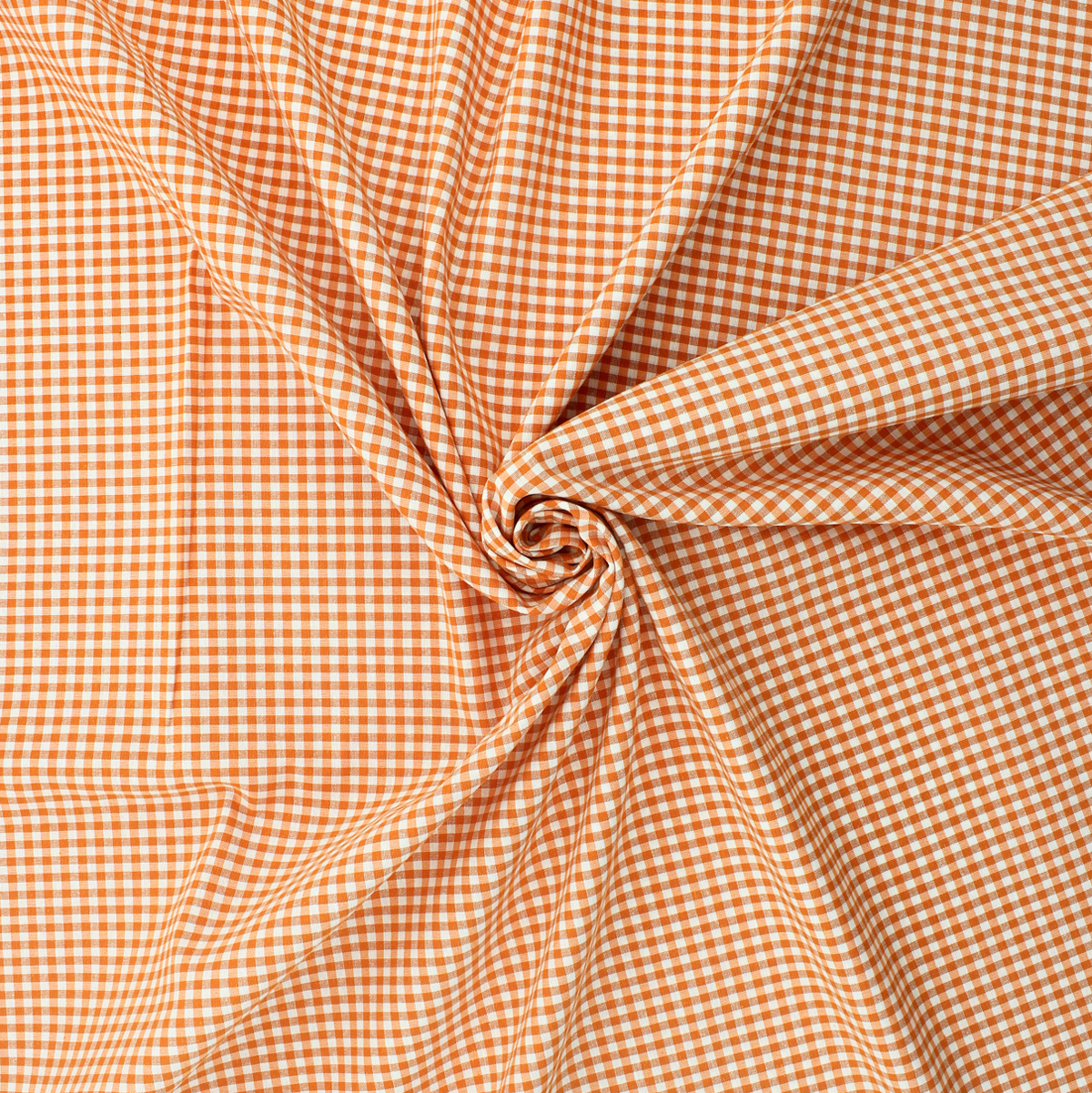 Tela Cuadros Vichy Pequeños - Naranja