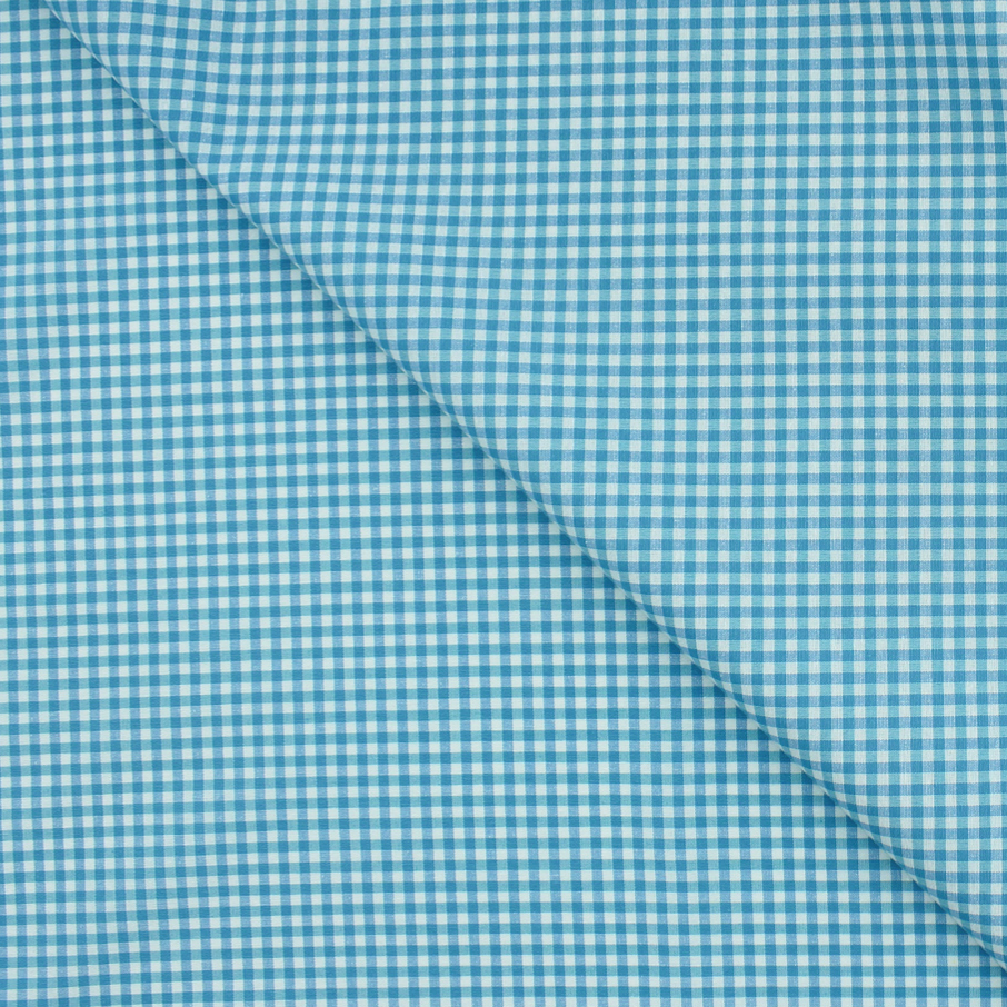 Tecido Xadrez Pequeno Vichy - Azul Turquesa