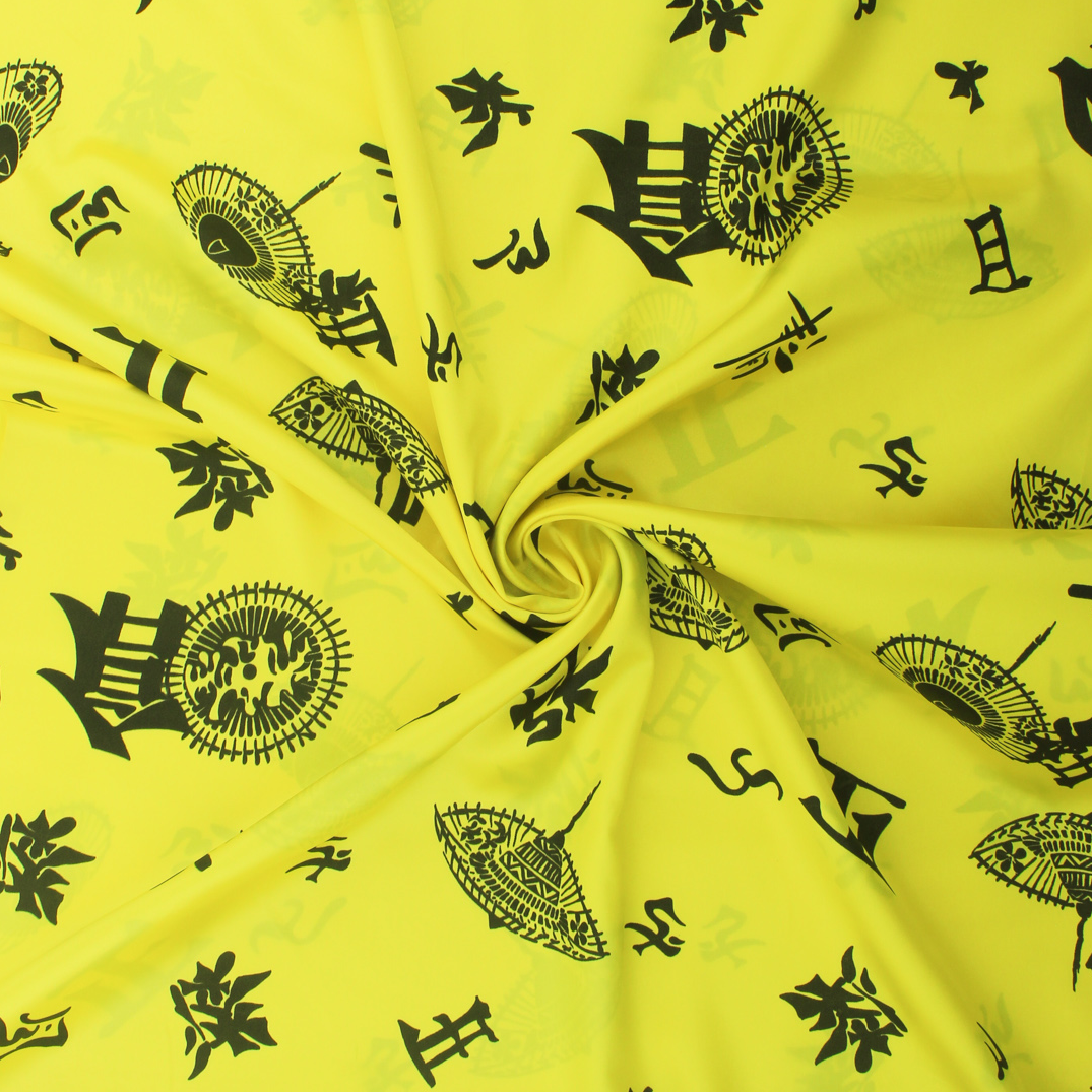 Satén Estampado Carnival - Amarillo