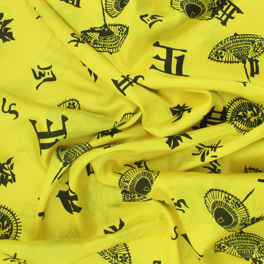 Satén Estampado Carnival - Amarillo
