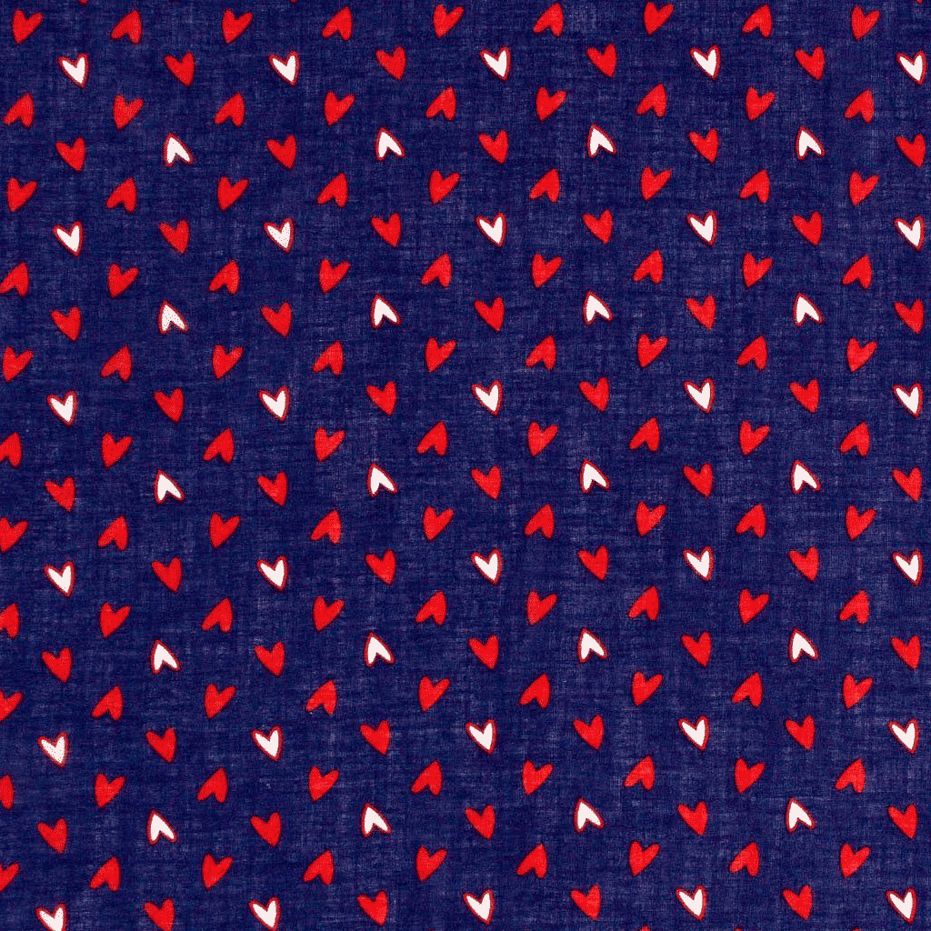 Algodão Estampado corações - azul Algodões Estampados Tecido para Decoração e Vestuário
