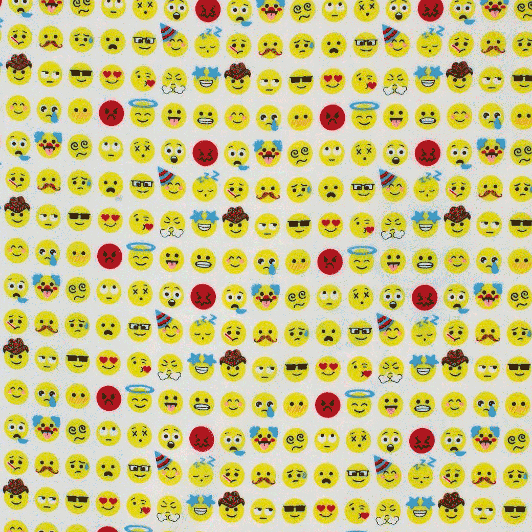 Algodão Estampado emoji - branco Algodões Estampados Tecido para Decoração e Vestuário