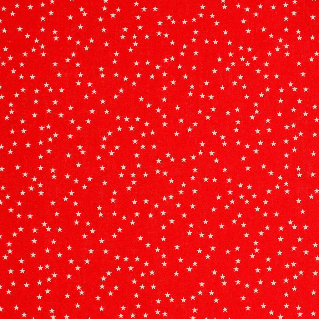 Algodão Estampado Estrelas - vermelho Algodões Estampados Tecido para Decoração e Vestuário