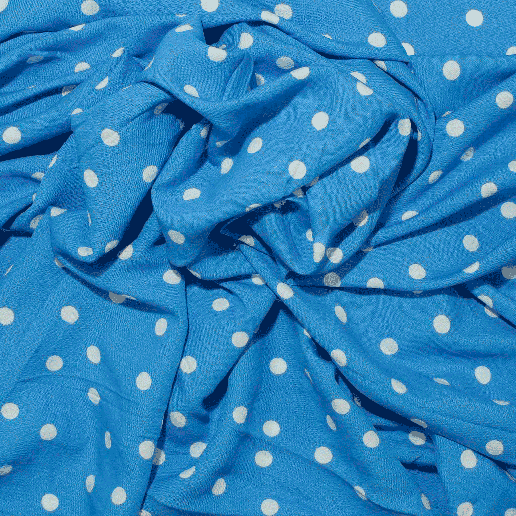 Camiseiro Estampado Algodão Alinhado Pintas - azul Camiseiro de Algodão Tecido para Vestuário