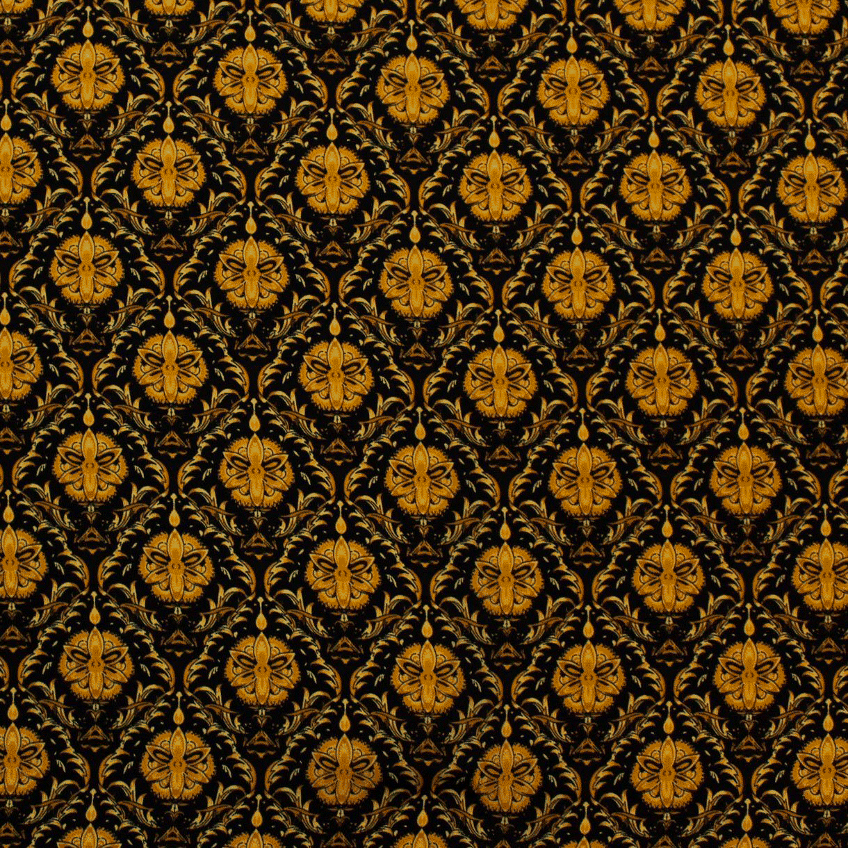 Camiseiro Estampado coroa - dourado Sedas Poliéster Tecido para Vestuário