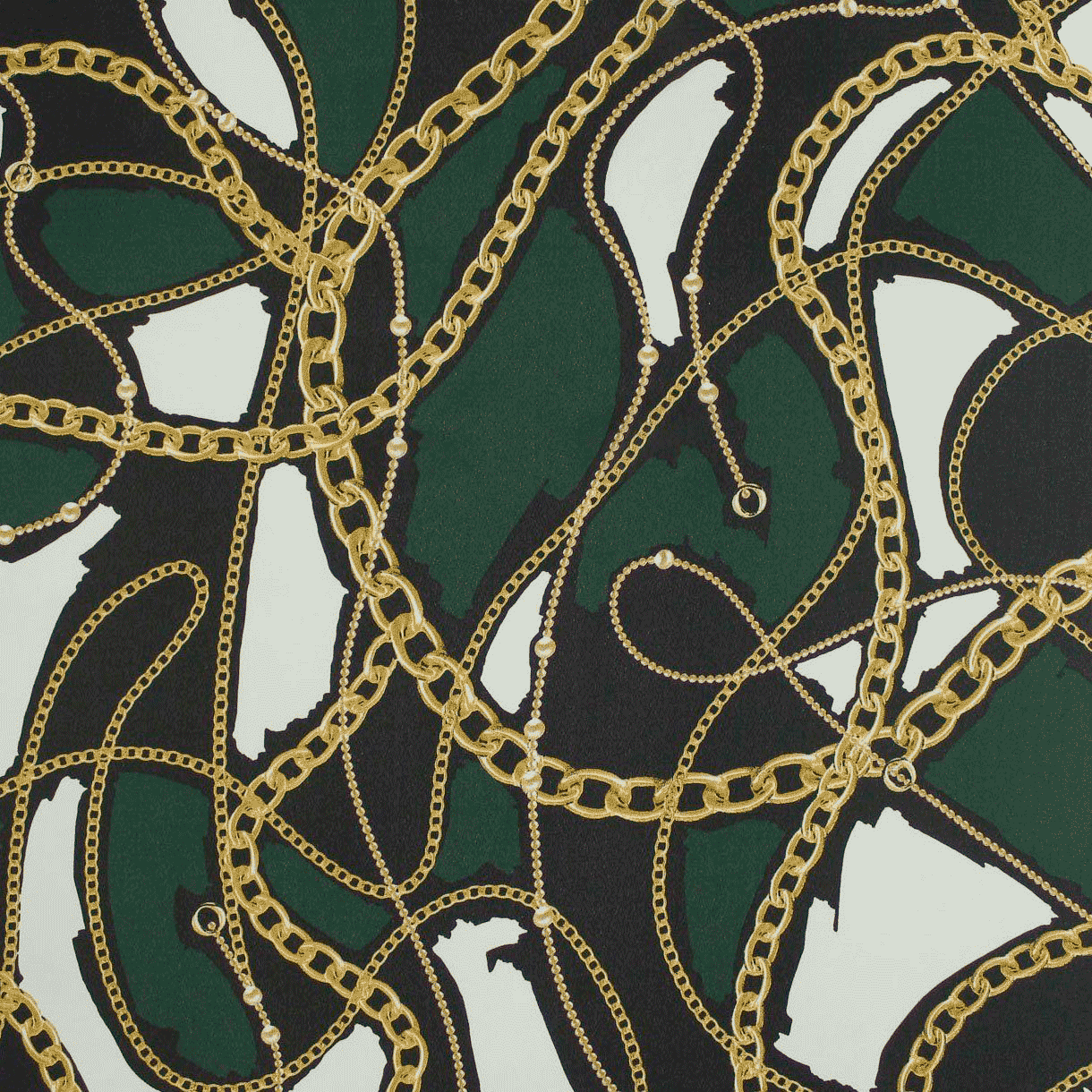 Camiseiro Estampado correntes - verde e branco Sedas Poliéster Tecido para Vestuário