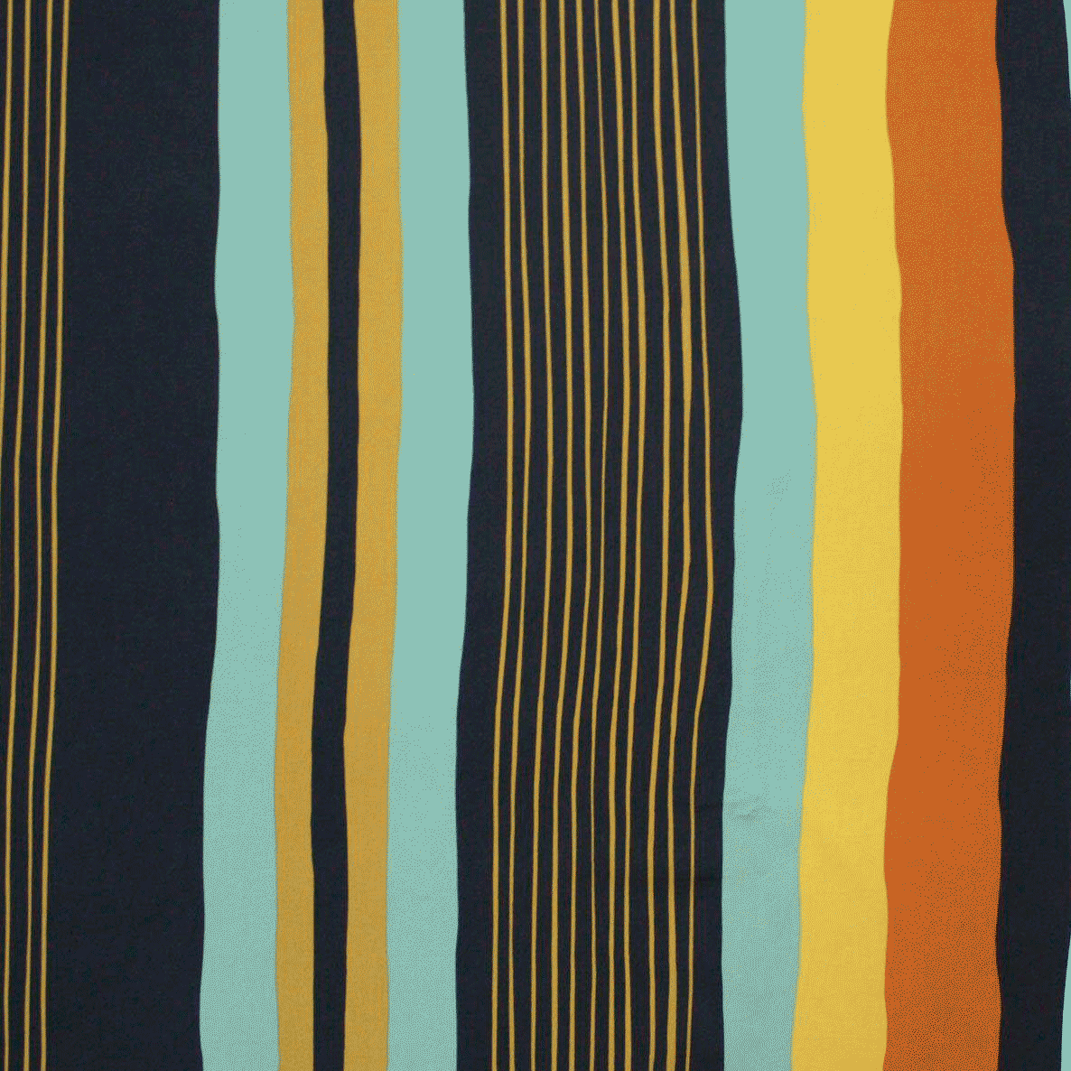 Camiseiro Estampado riscas - azul e amarelo Sedas Poliéster Tecido para Vestuário