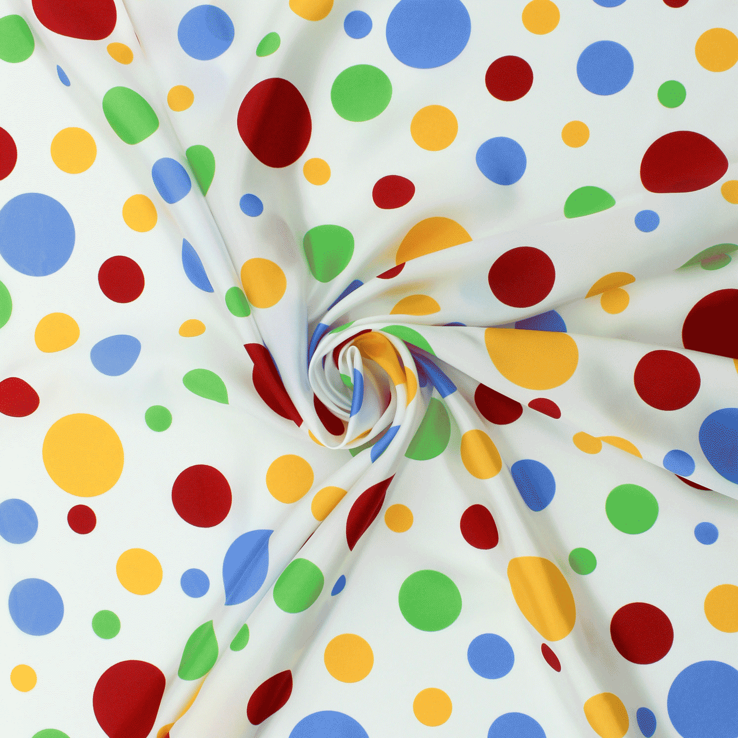 Cetim Estampado Carnaval Bolas - branco Cetim Estampado Tecido para Vestuário