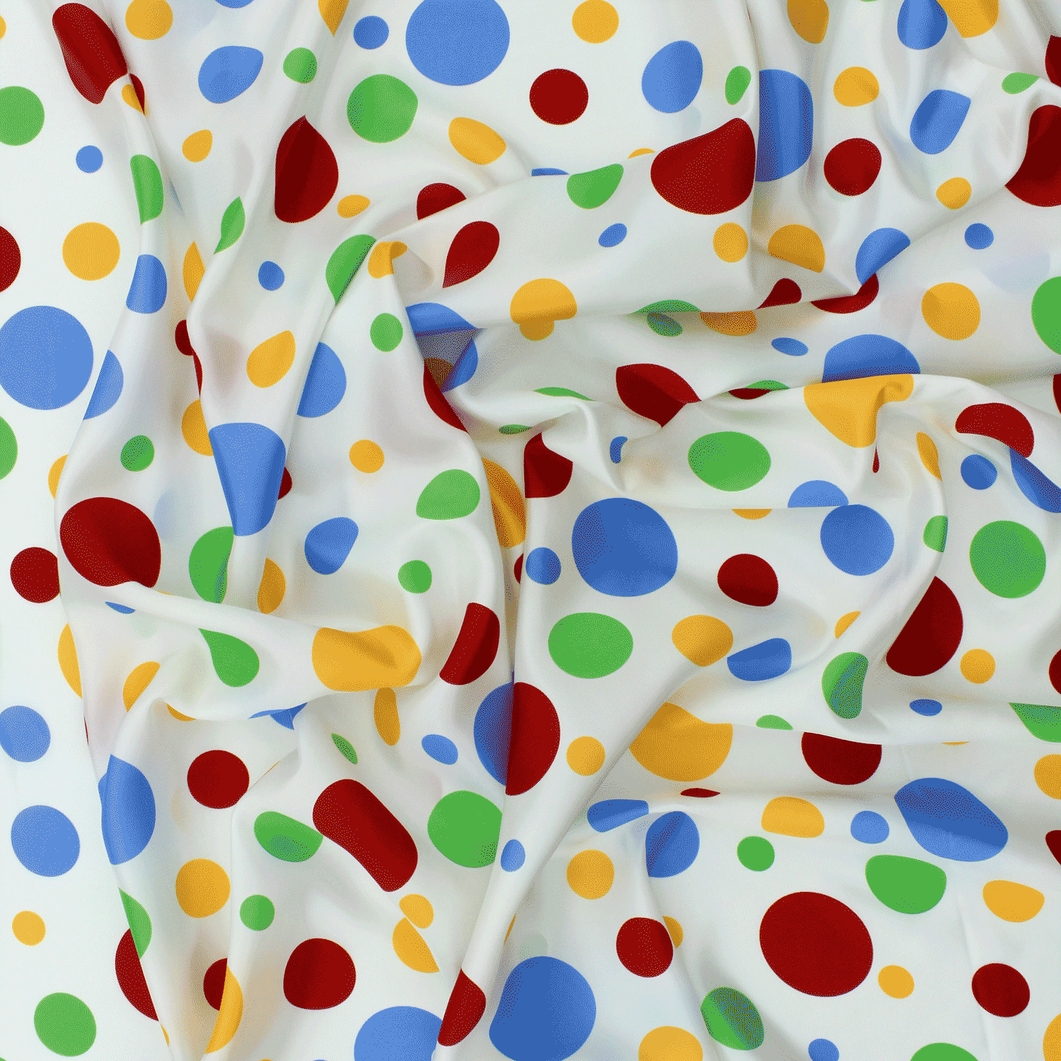 Cetim Estampado Carnaval Bolas - branco Cetim Estampado Tecido para Vestuário