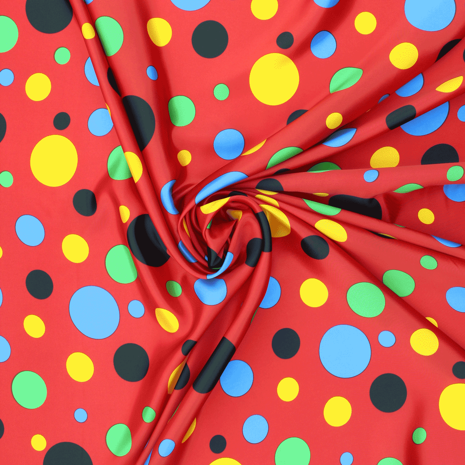 Cetim Estampado Carnaval Bolas - vermelho Cetim Estampado Tecido para Vestuário