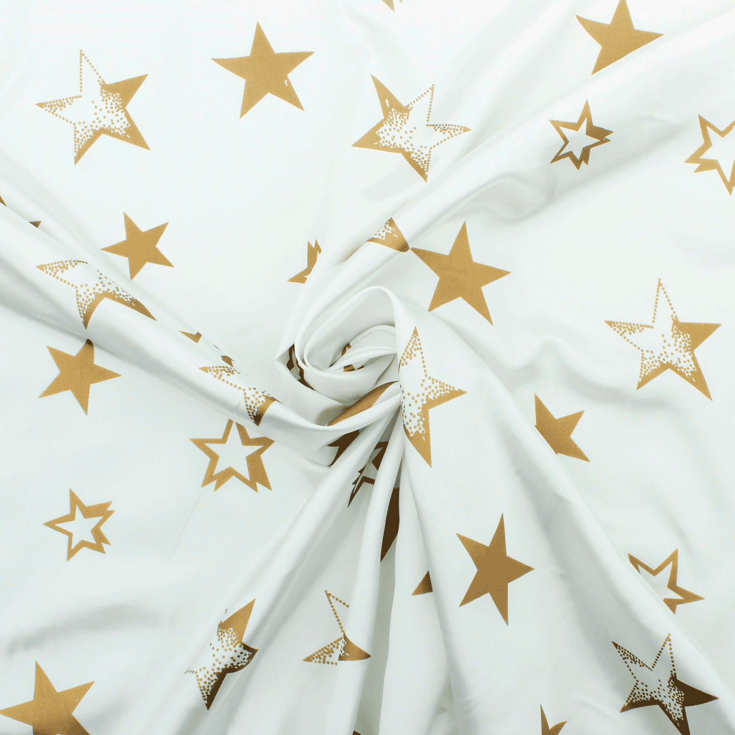 Cetim Estampado Carnaval Estrelas - branco Cetim Estampado Tecido para Vestuário