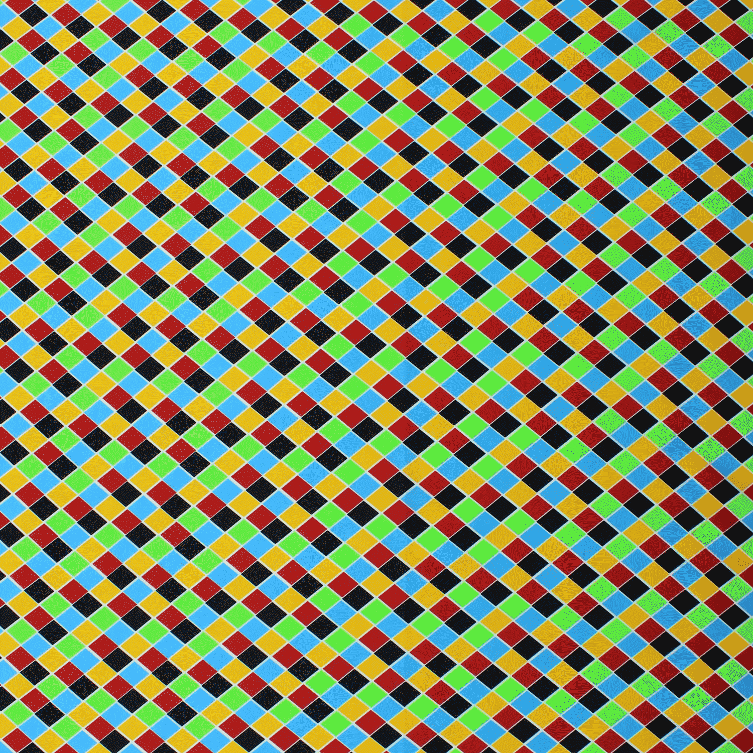 Cetim Estampado Carnaval Losangos - verde & amarelo Cetim Estampado Tecido para Vestuário