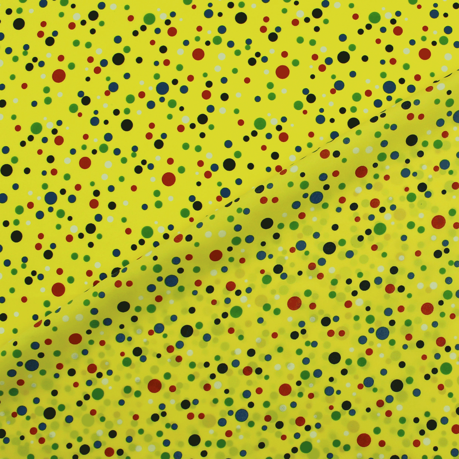 Cetim Estampado Carnaval Pintas - amarelo Cetim Estampado Tecido para Vestuário
