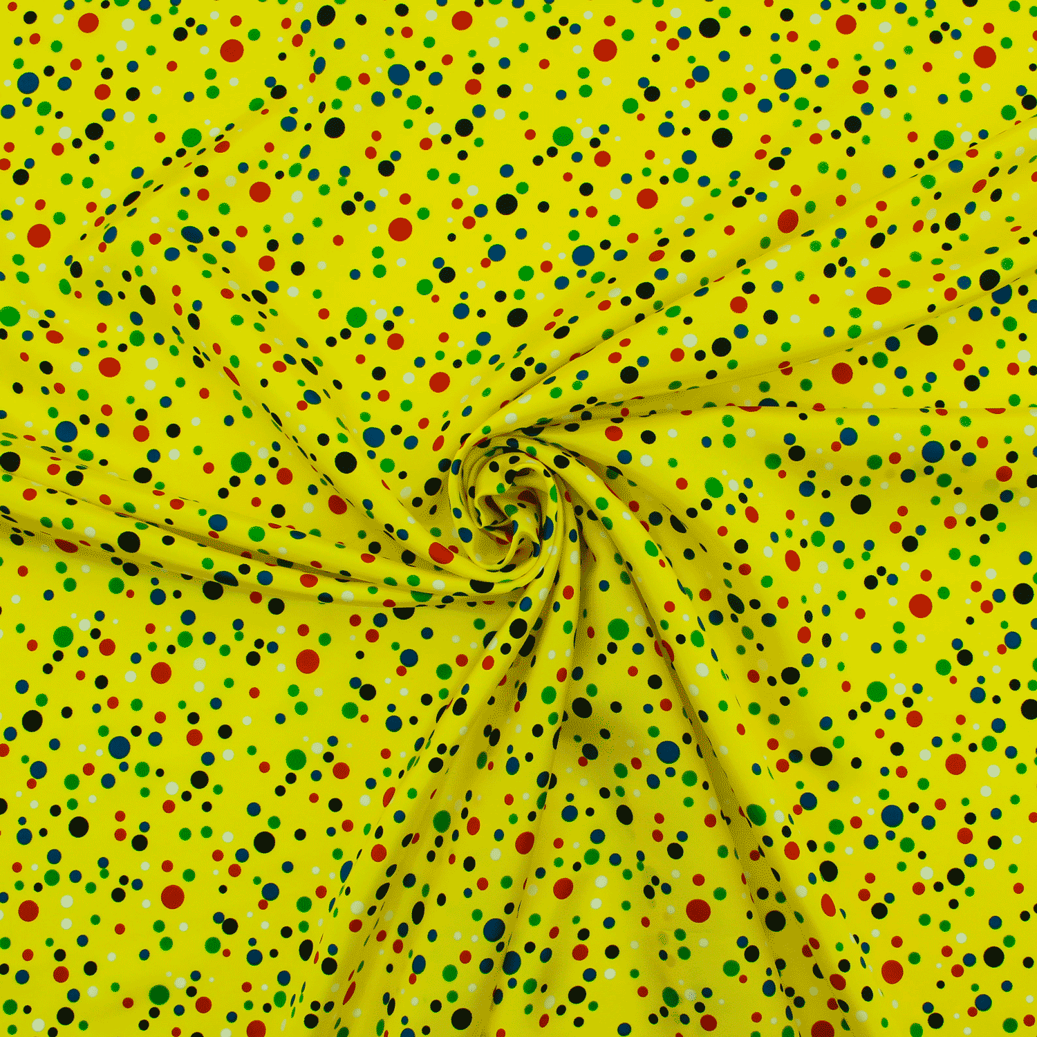 Cetim Estampado Carnaval Pintas - amarelo Cetim Estampado Tecido para Vestuário