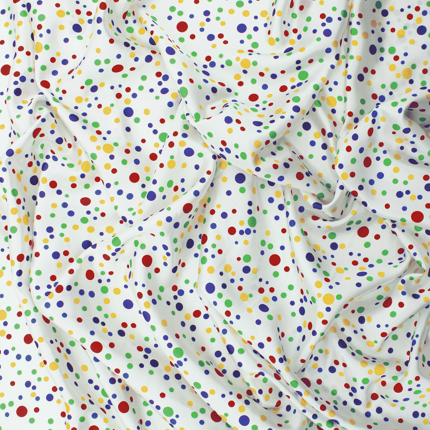 Cetim Estampado Carnaval Pintas - branco Cetim Estampado Tecido para Vestuário