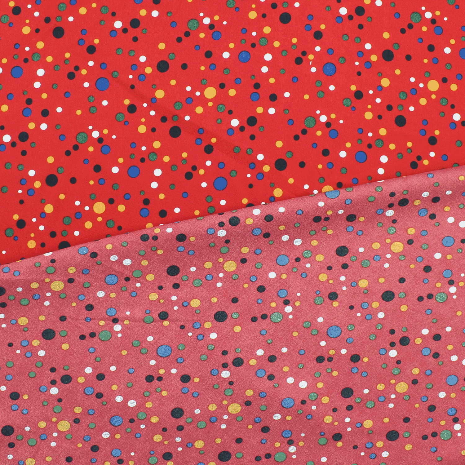 Cetim Estampado Carnaval Pintas - vermelho Cetim Estampado Tecido para Vestuário