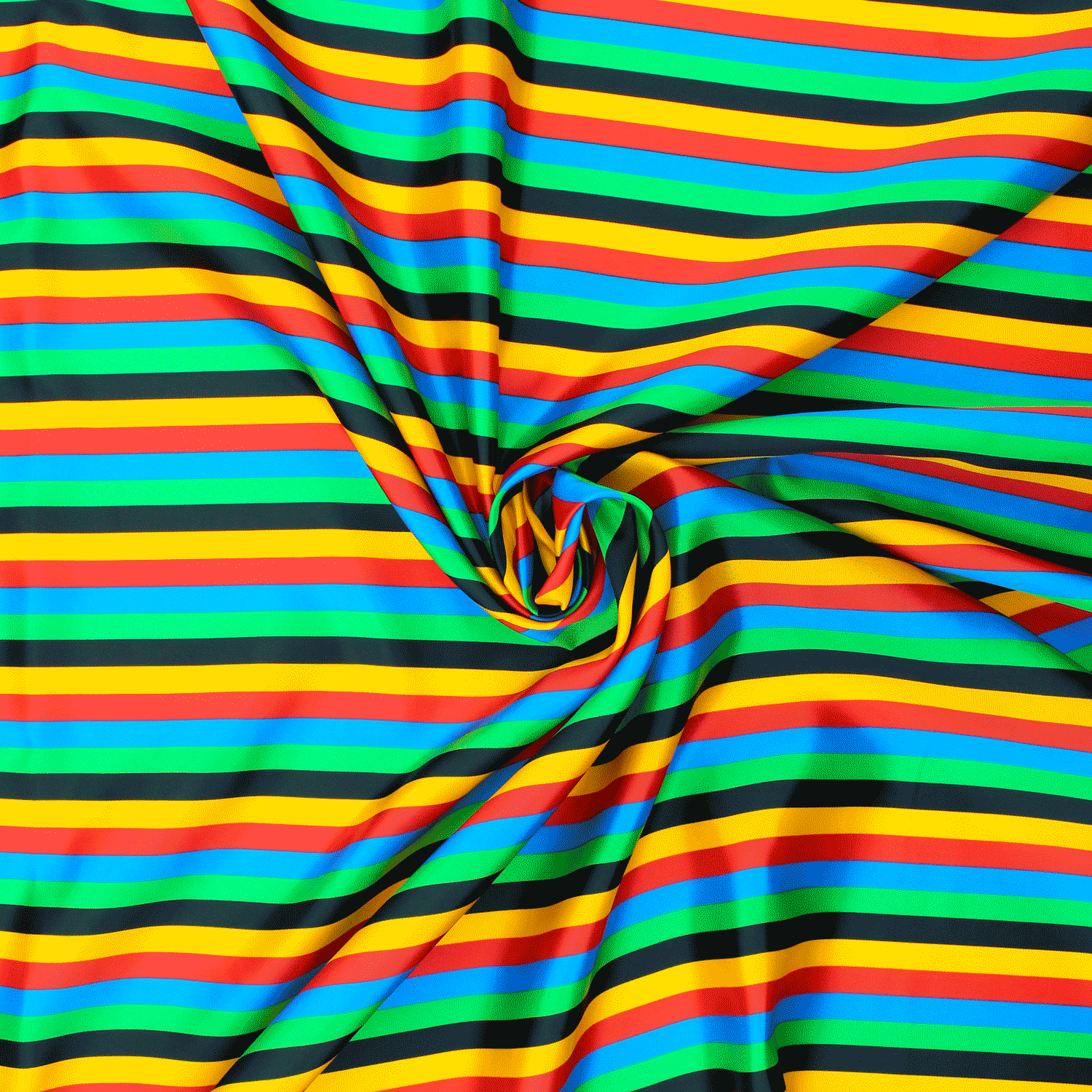Cetim Estampado Carnaval Riscas - verde & amarelo Cetim Estampado Tecido para Vestuário