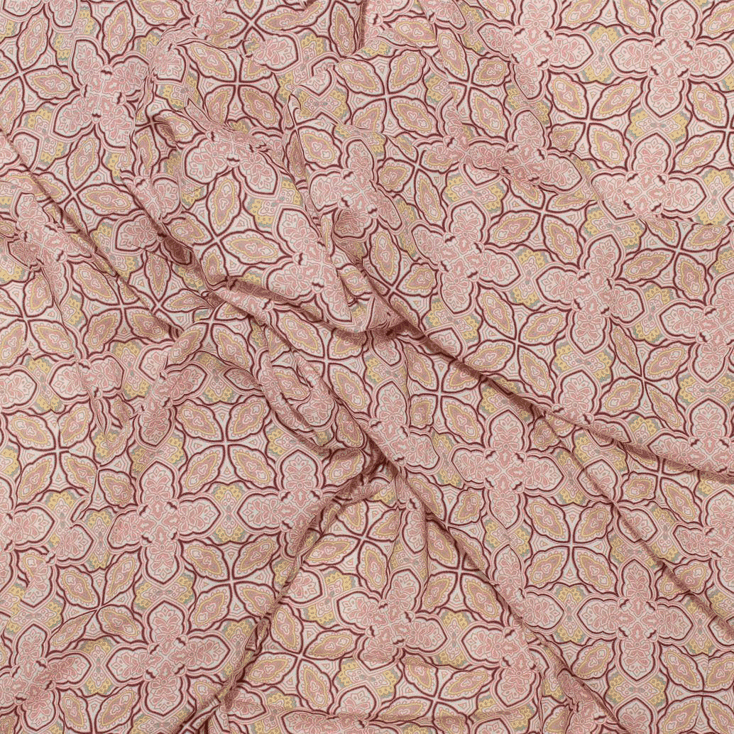 Estampado Viscose Cornucópia - rosa & amarelo Viscoses Estampadas Tecido para Vestuário
