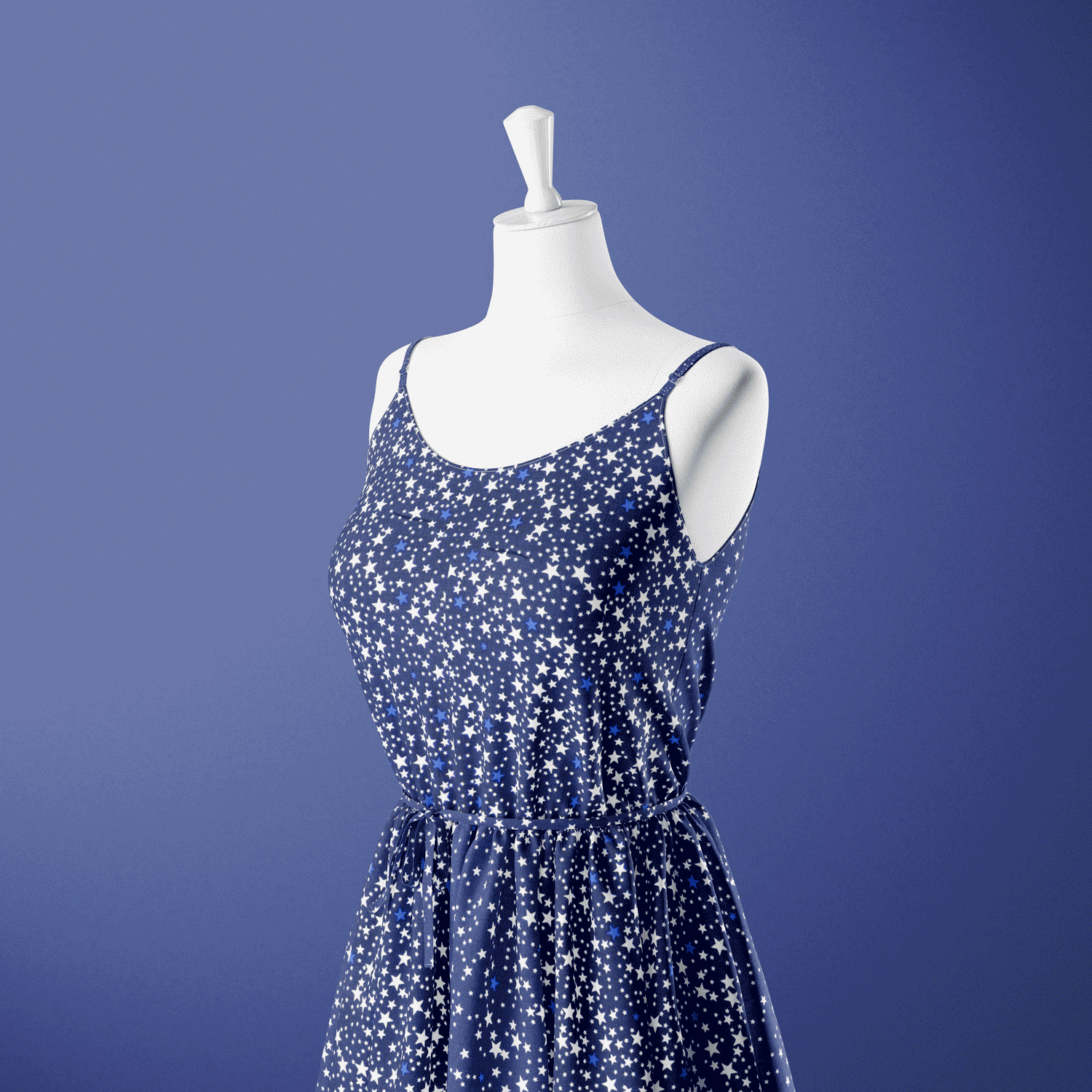 Estampado Viscose estrelas degradê - azul Viscoses Estampadas Tecido para Vestuário