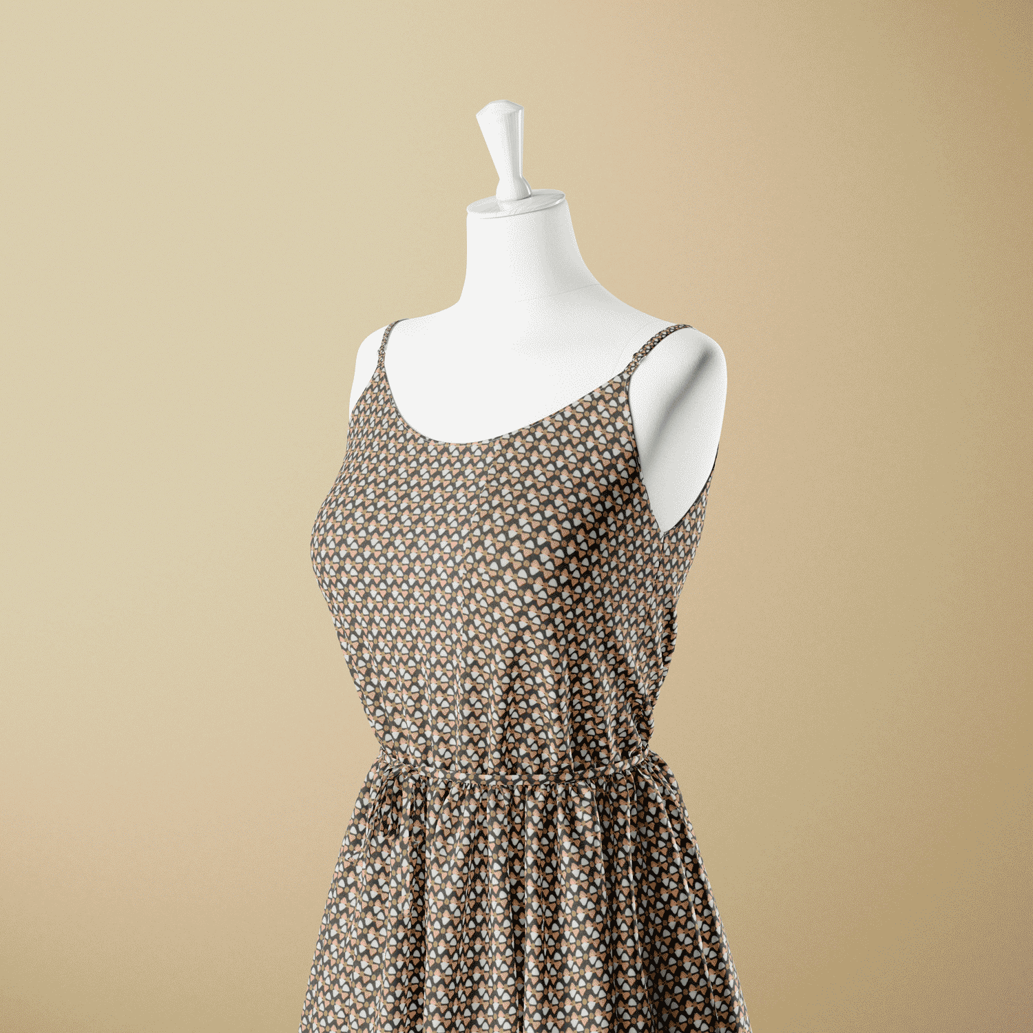 Estampado Viscose Figuras - rosa & branco Viscoses Estampadas Tecido para Vestuário