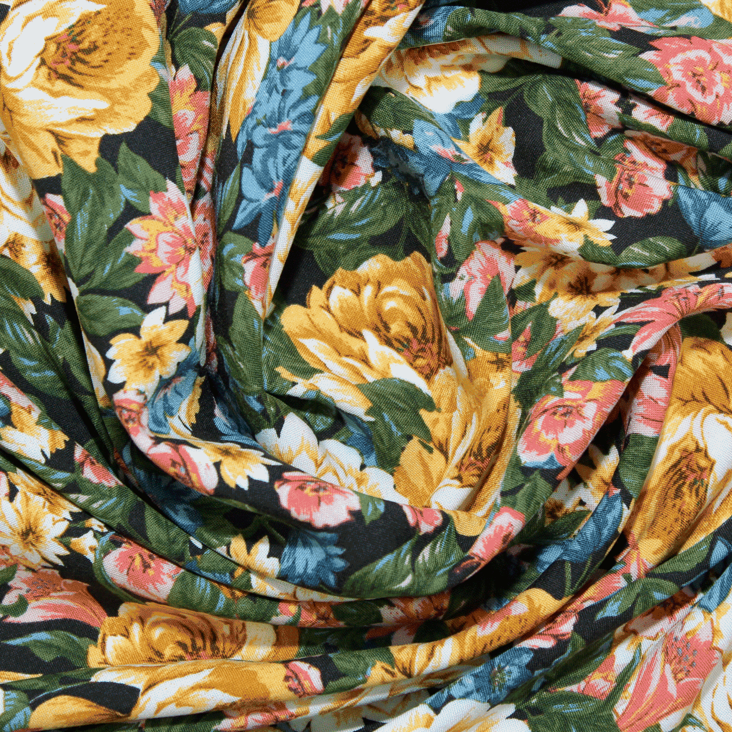 Estampado Viscose Floral - amarelo Viscoses Estampadas Tecido para Vestuário