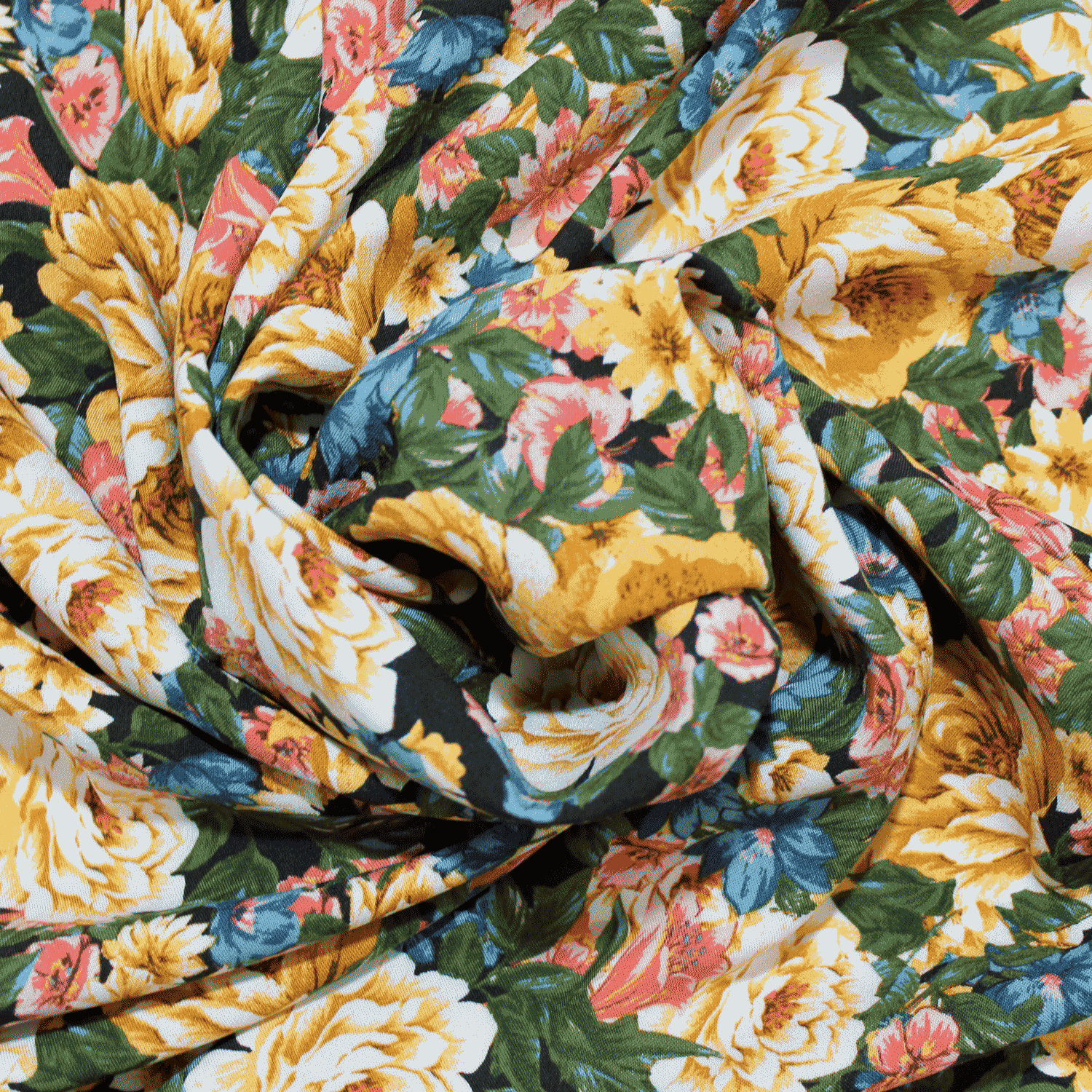 Estampado Viscose Floral - amarelo Viscoses Estampadas Tecido para Vestuário