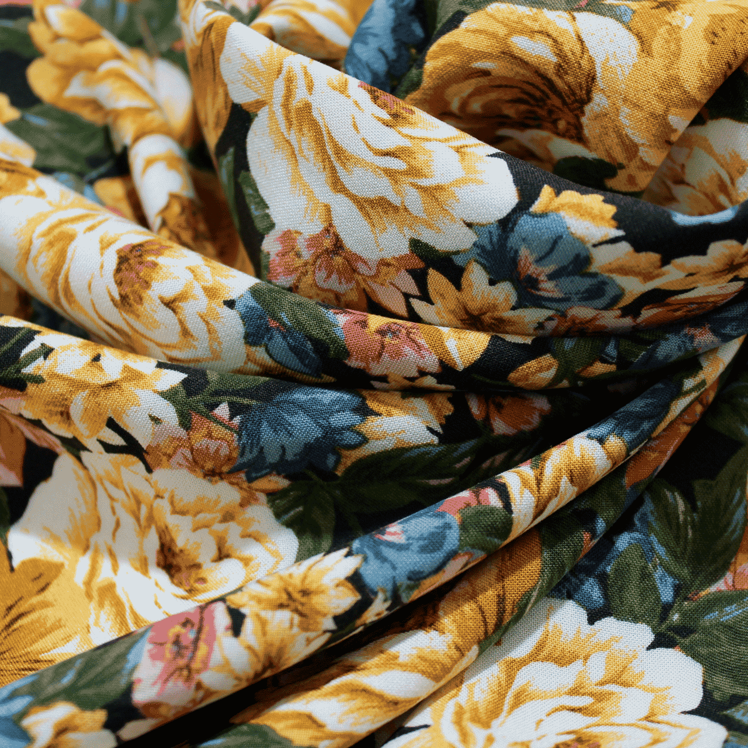 Estampado Viscose Floral - amarelo Viscoses Estampadas Tecido para Vestuário