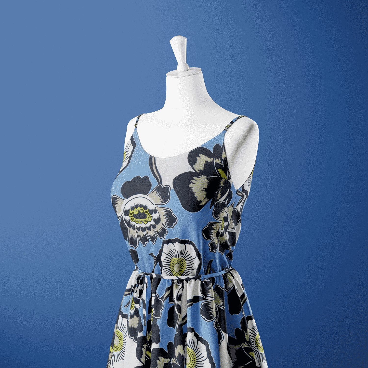 Estampado Viscose floral - azul Viscoses Estampadas Tecido para Vestuário