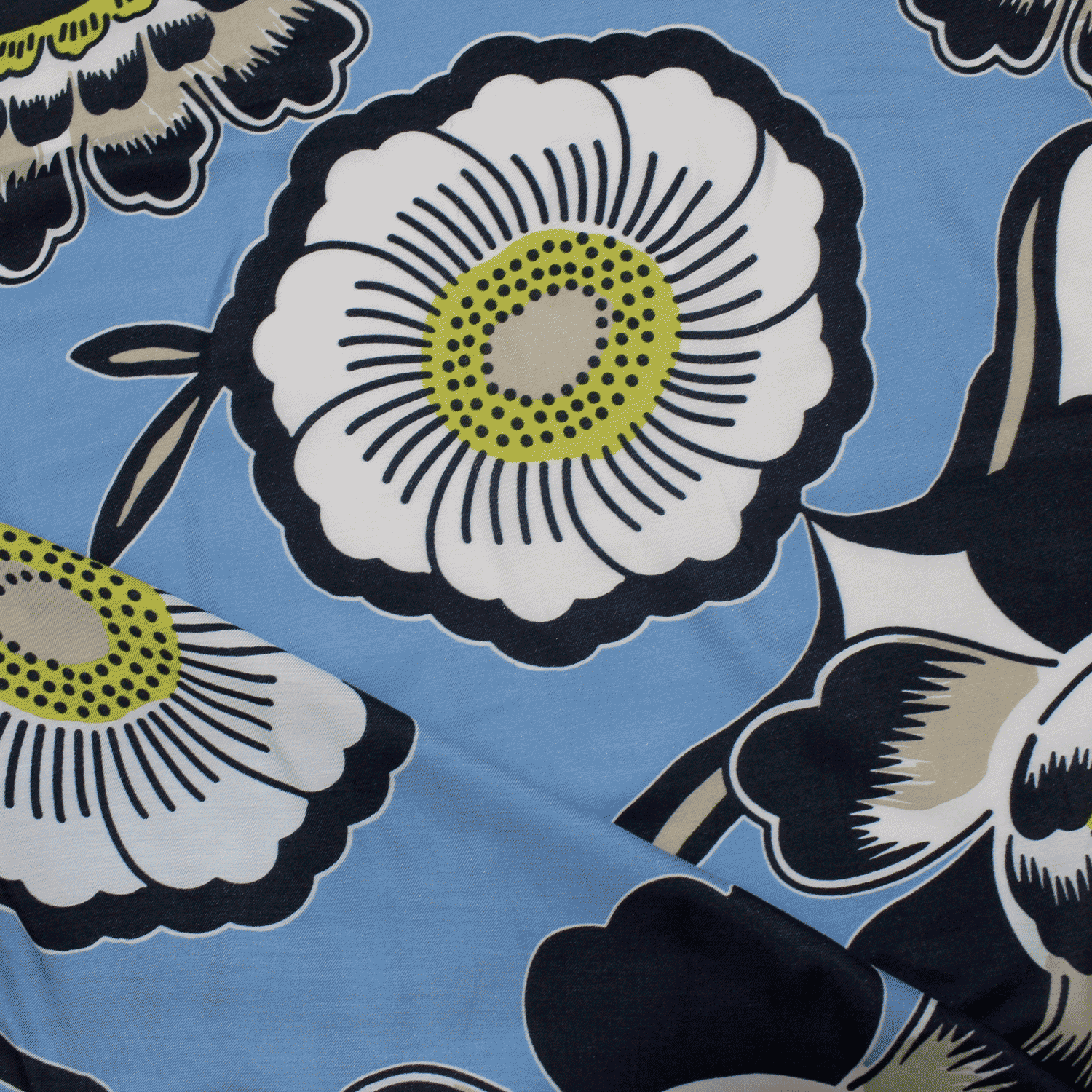 Estampado Viscose floral - azul Viscoses Estampadas Tecido para Vestuário