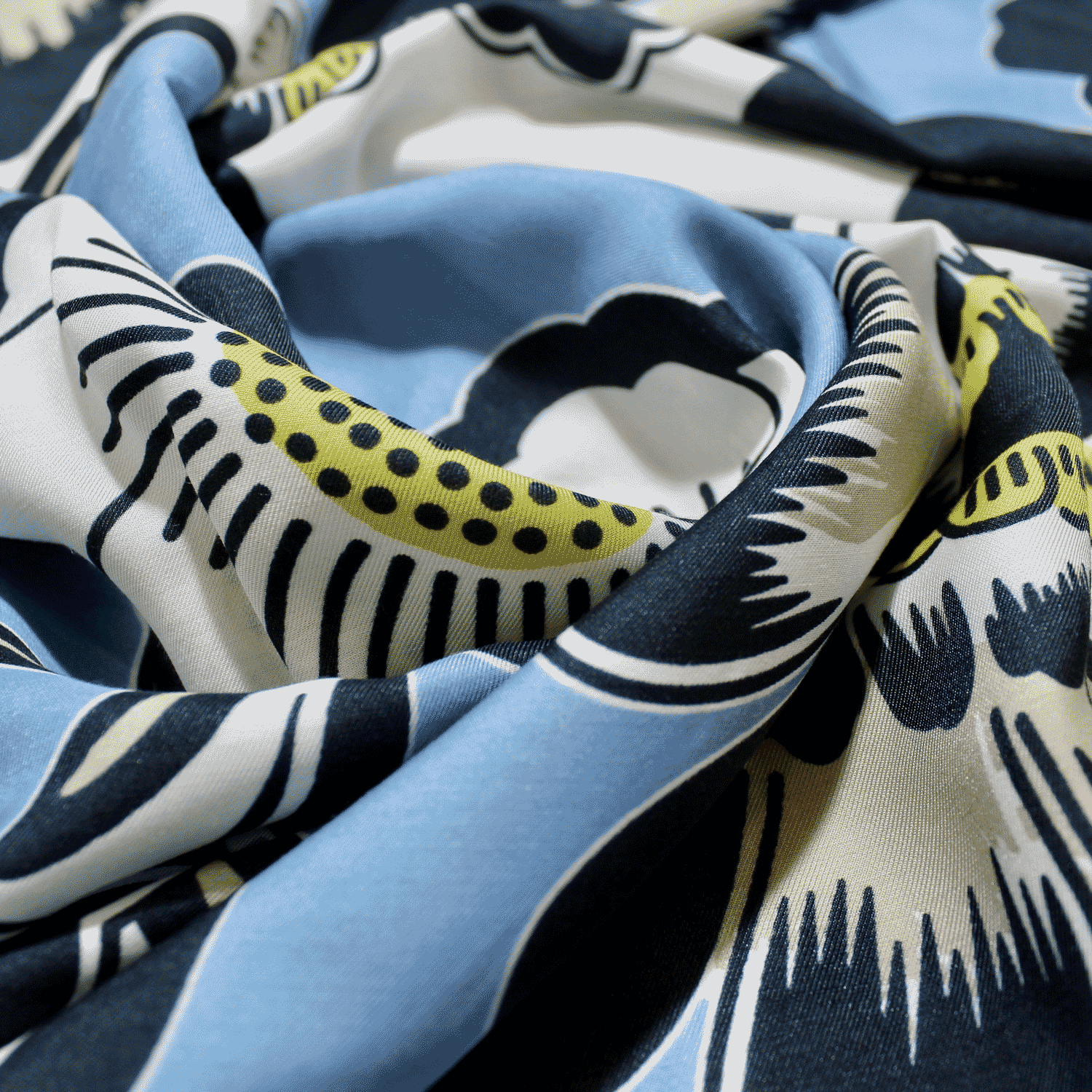 Estampado Viscose floral - azul Viscoses Estampadas Tecido para Vestuário
