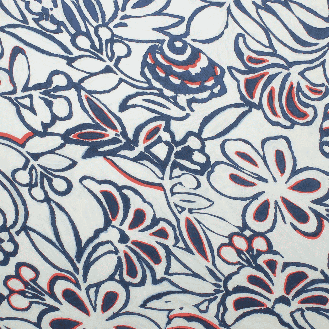 Estampado Viscose Floral c/barra - azul Viscoses Estampadas Tecido para Vestuário