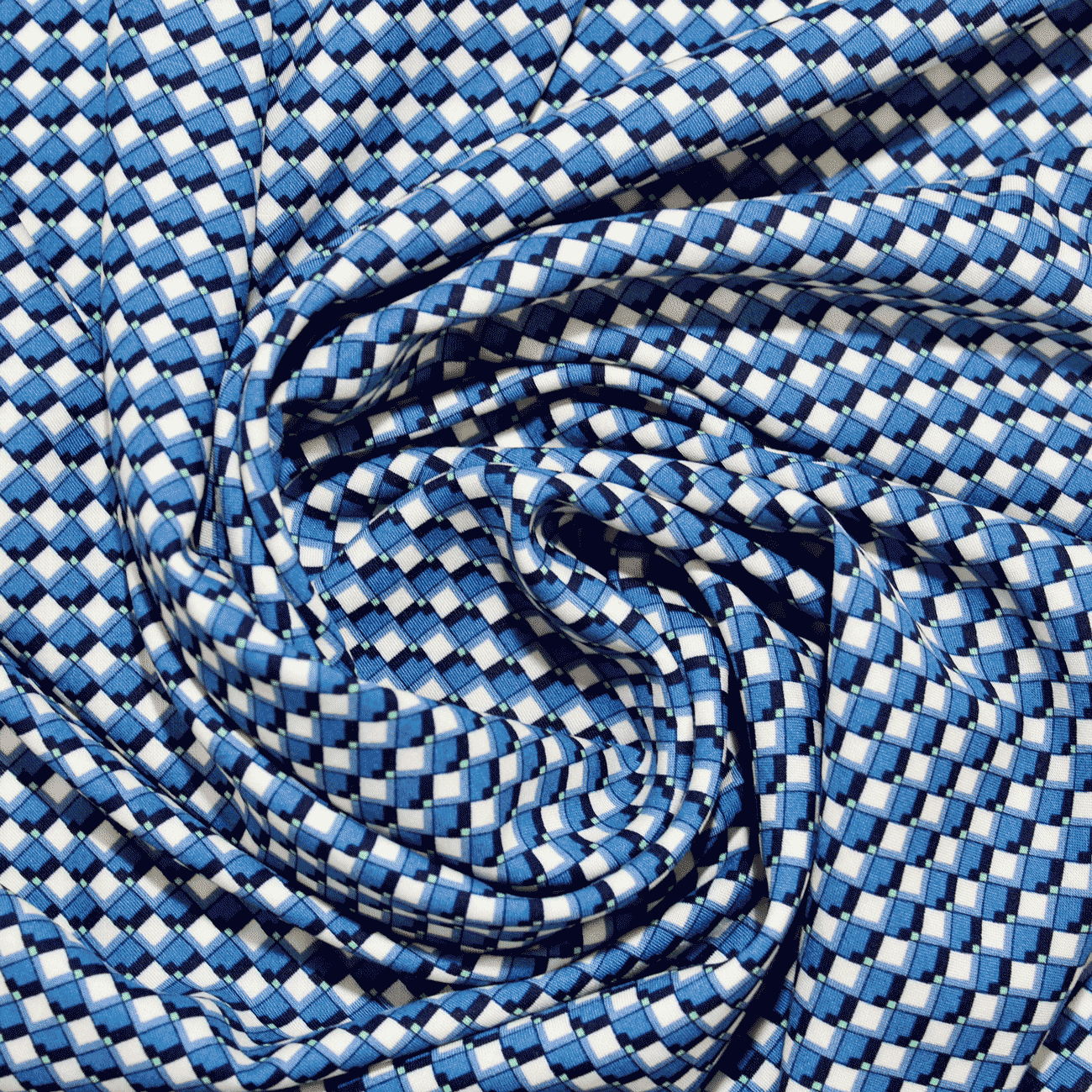 Estampado Viscose losango - azul Viscoses Estampadas Tecido para Vestuário