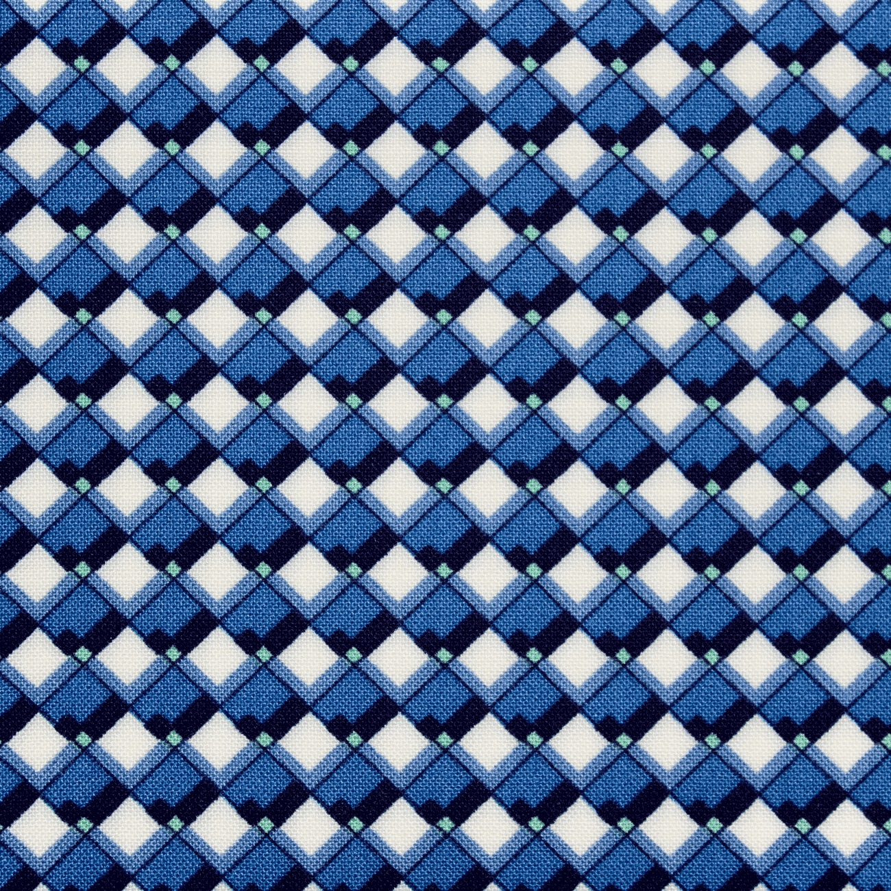 Estampado Viscose losango - azul Viscoses Estampadas Tecido para Vestuário