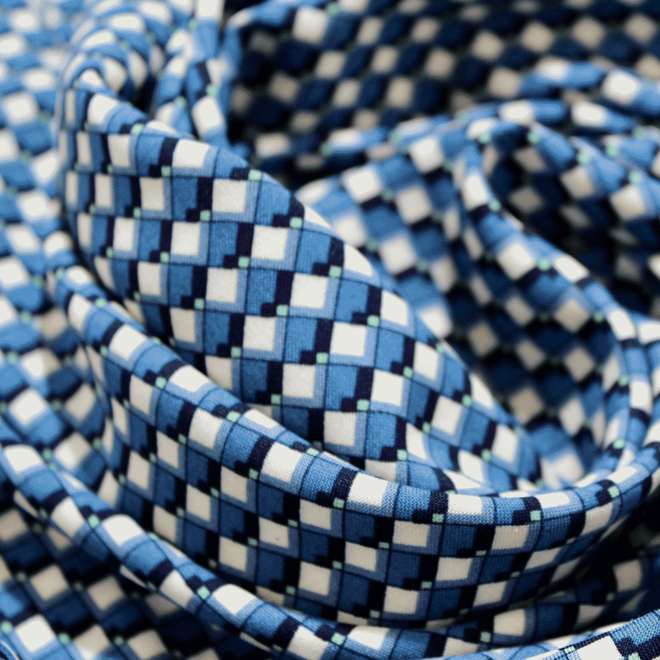 Estampado Viscose losango - azul Viscoses Estampadas Tecido para Vestuário